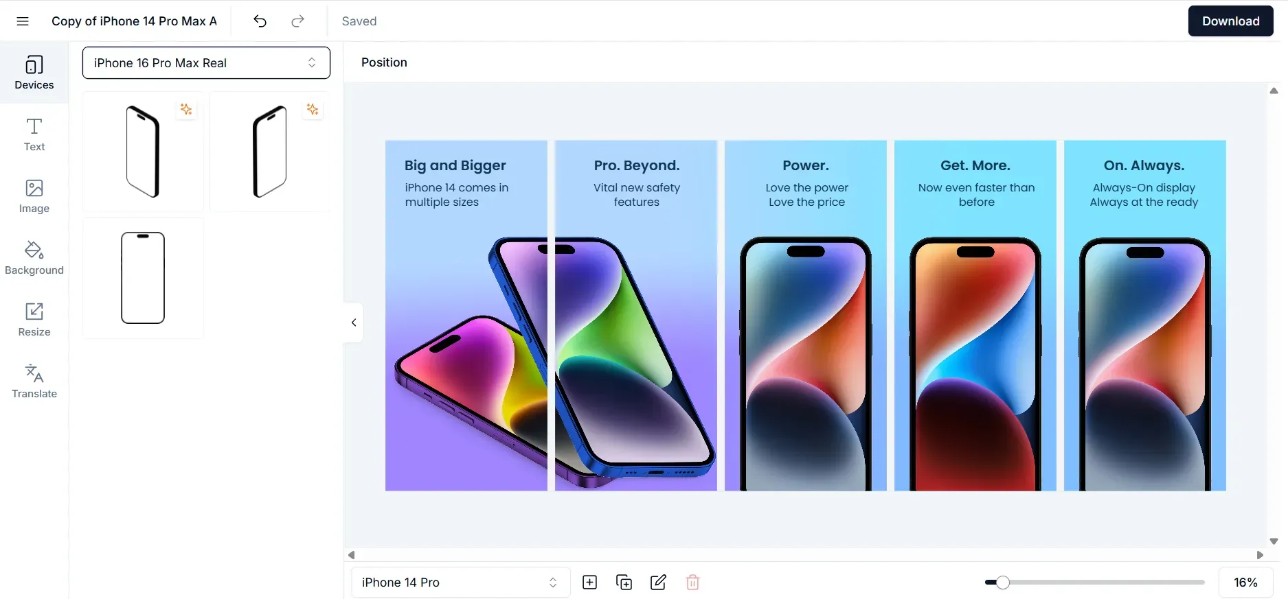 3D device frames on screenshots.pro