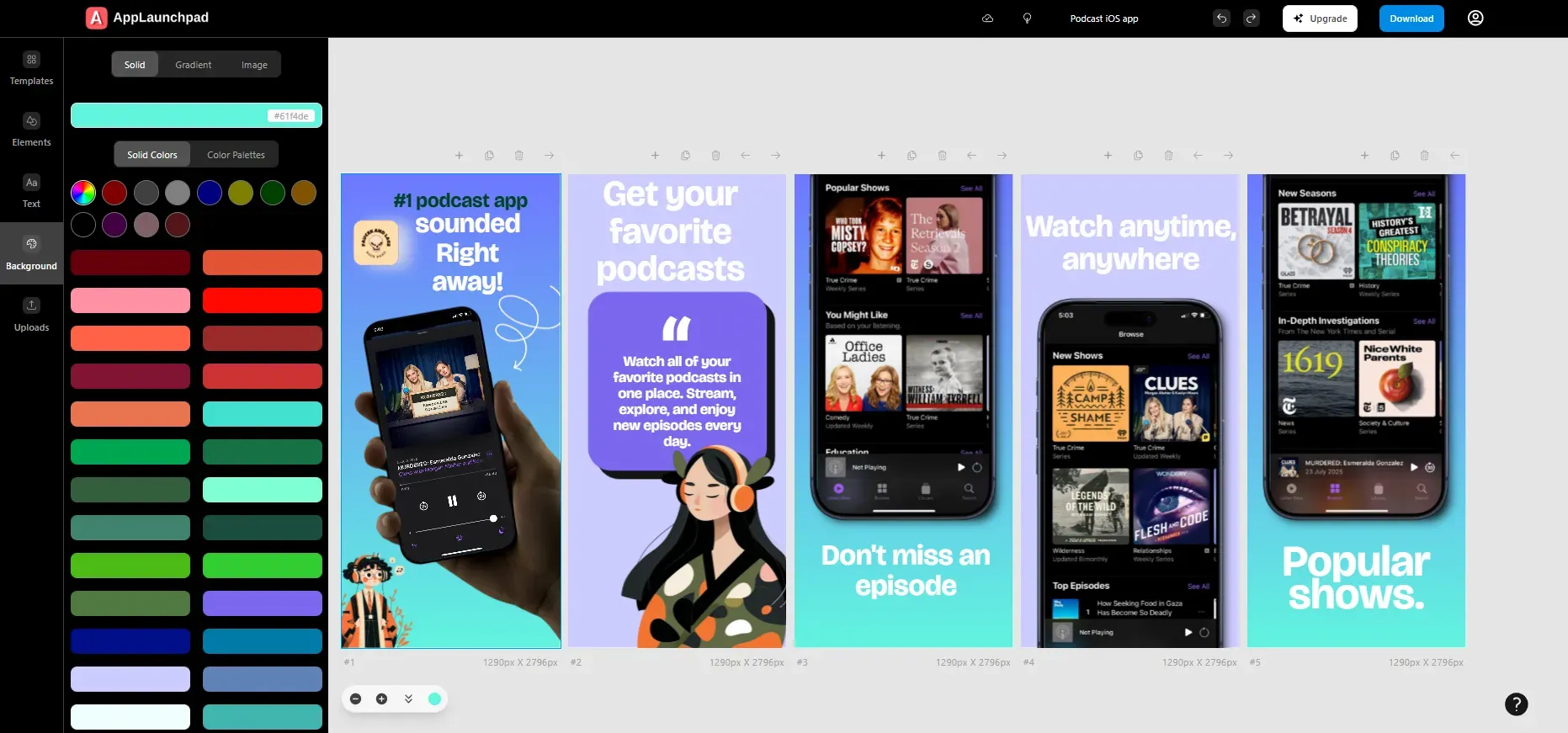 App Store screenshots In AppLaunchpad Editor