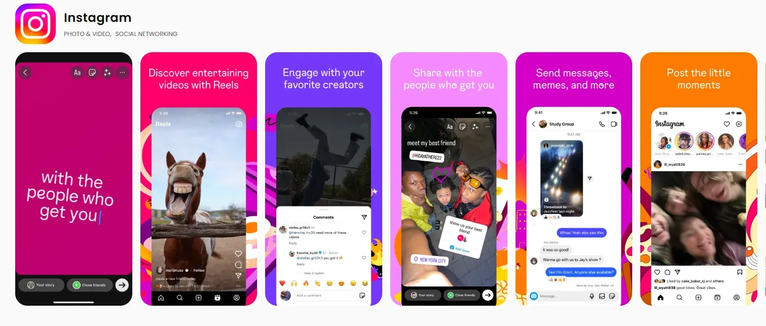 Instagram App Store screenshots