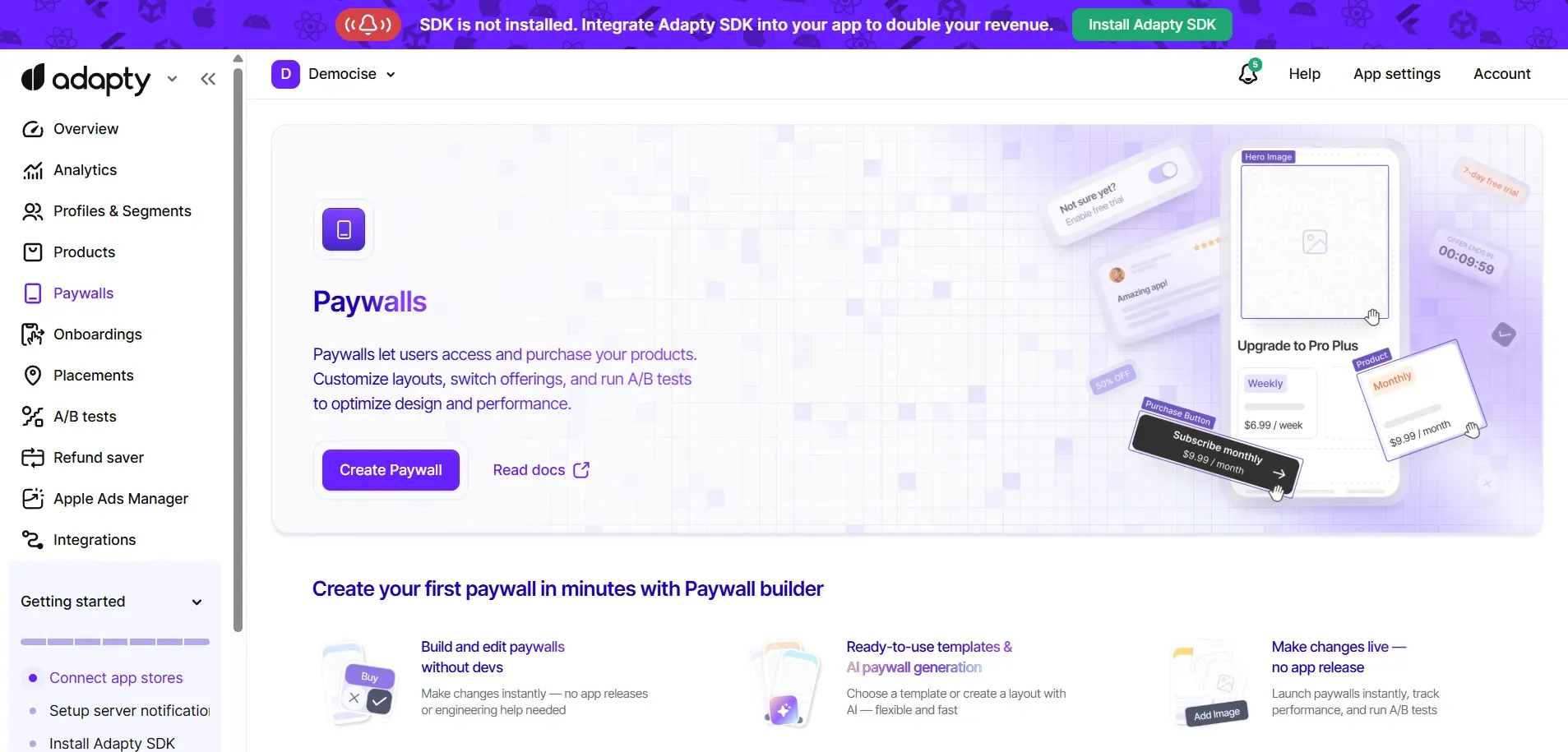 Adapty in-app payments tool
