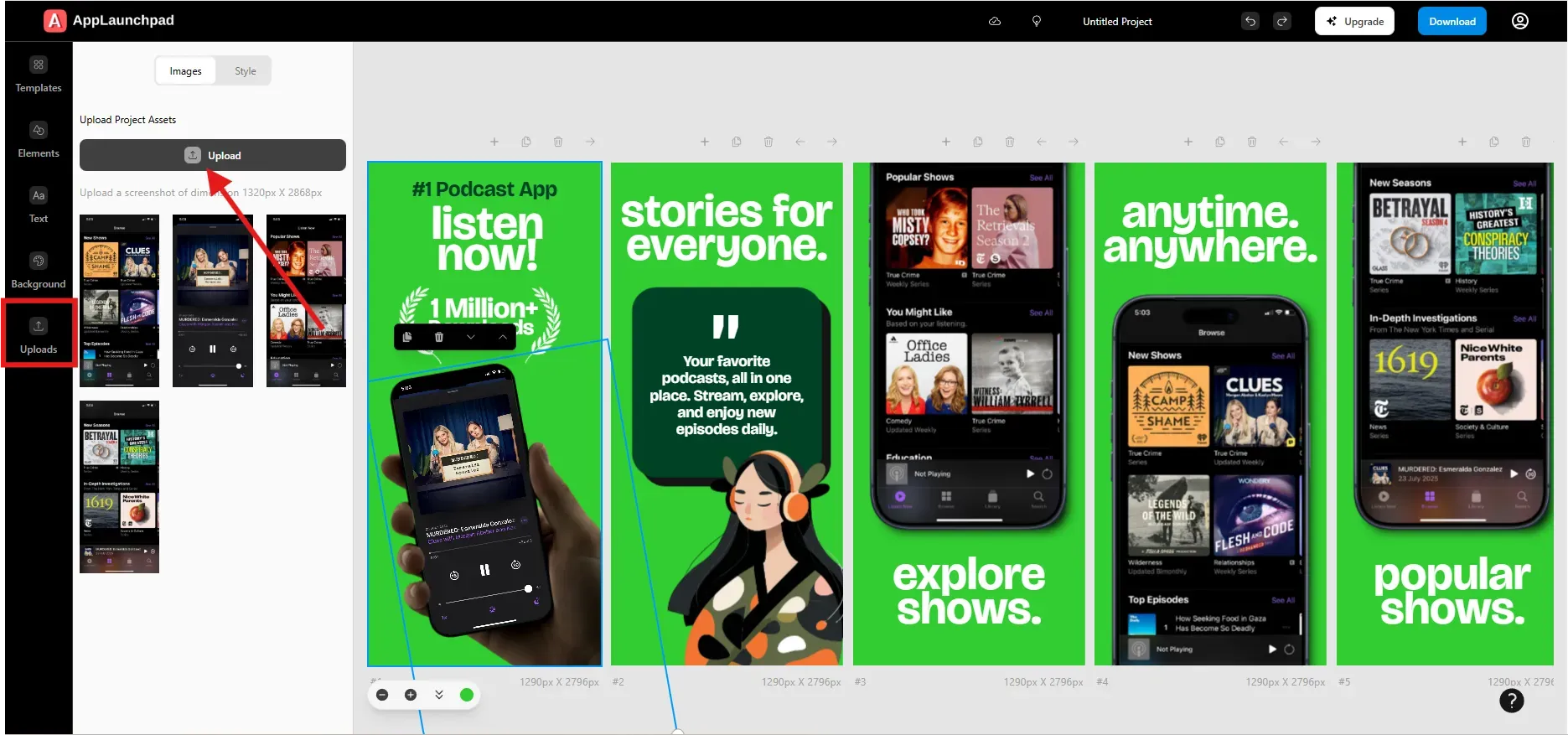 Upload Your App Screens Into App Store Screenshots In AppLaunchpad
