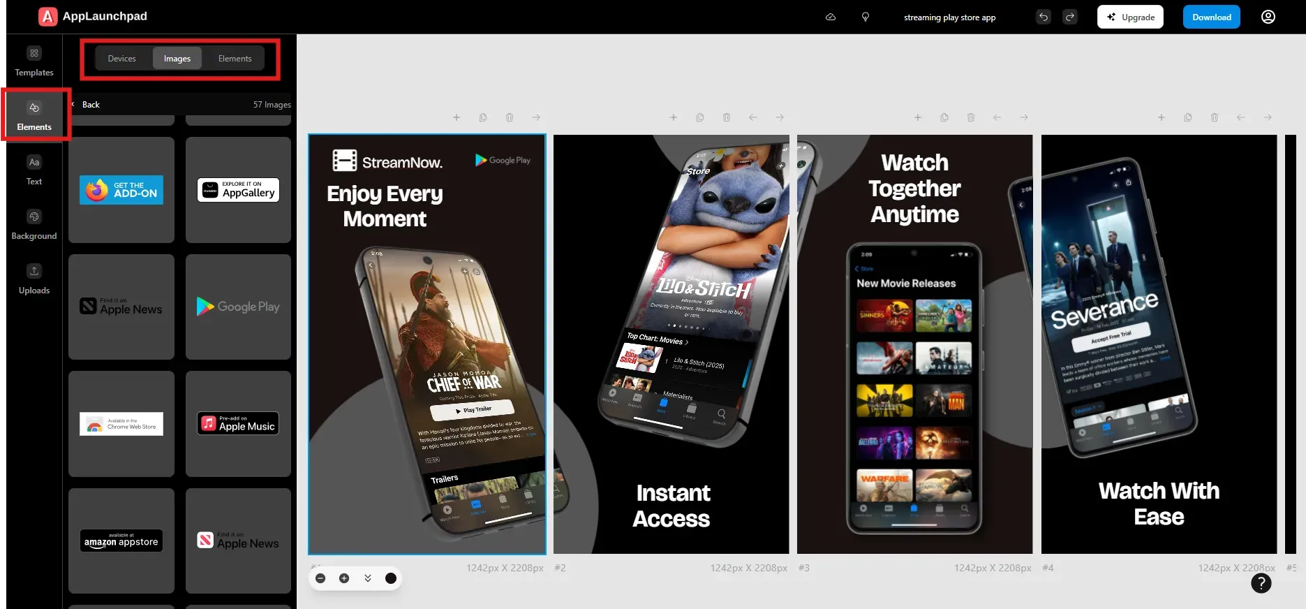 Add design elements to the play store screenshots