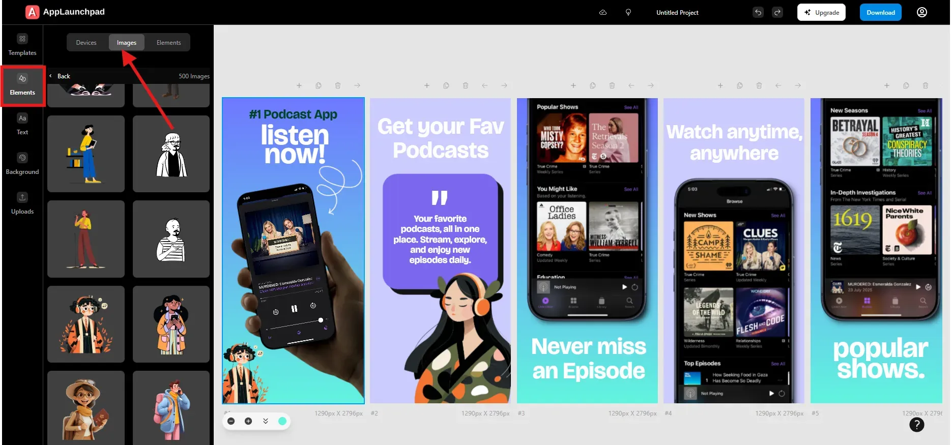 Add design images in app store screenshots