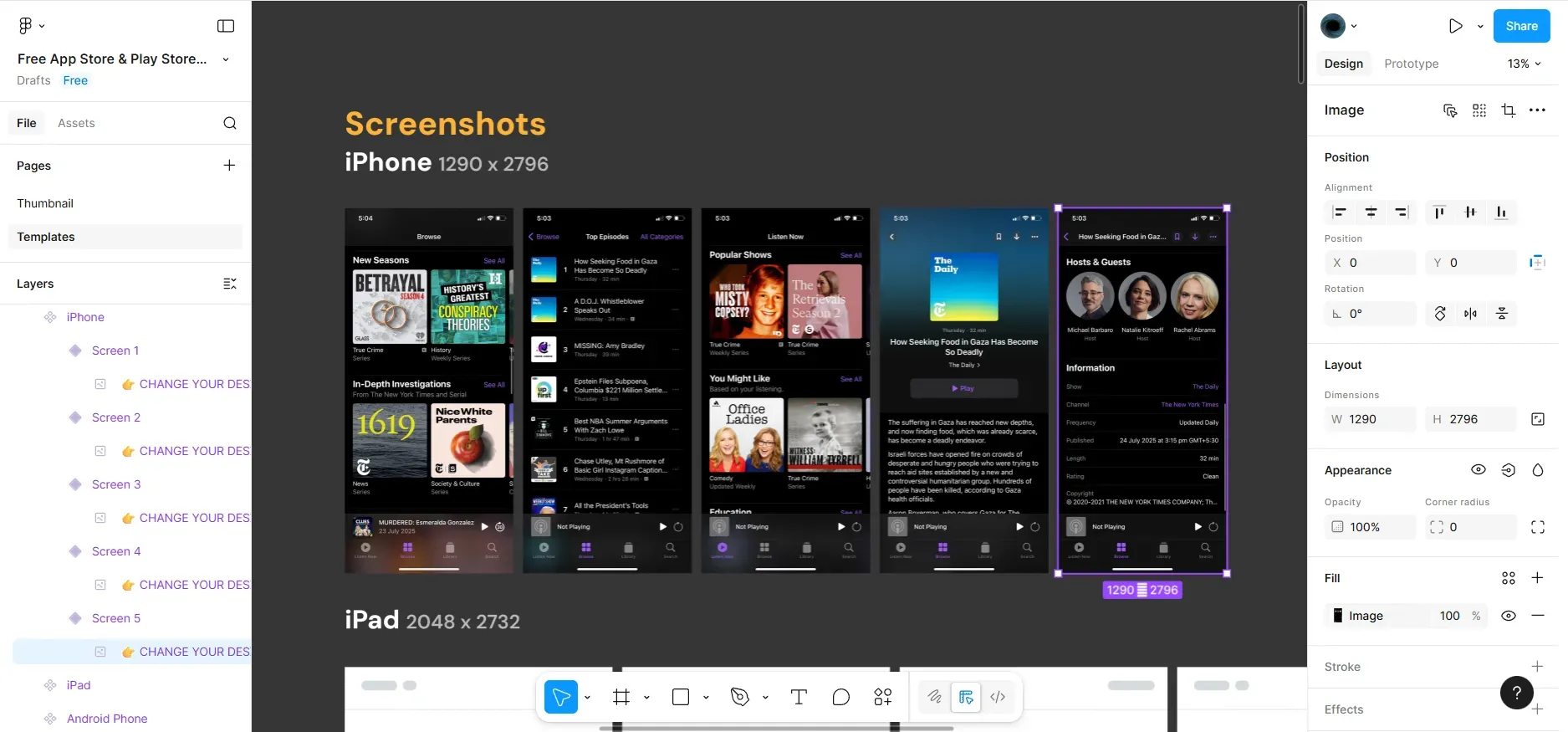 App Store Screenshots Pasted In All Placeholders