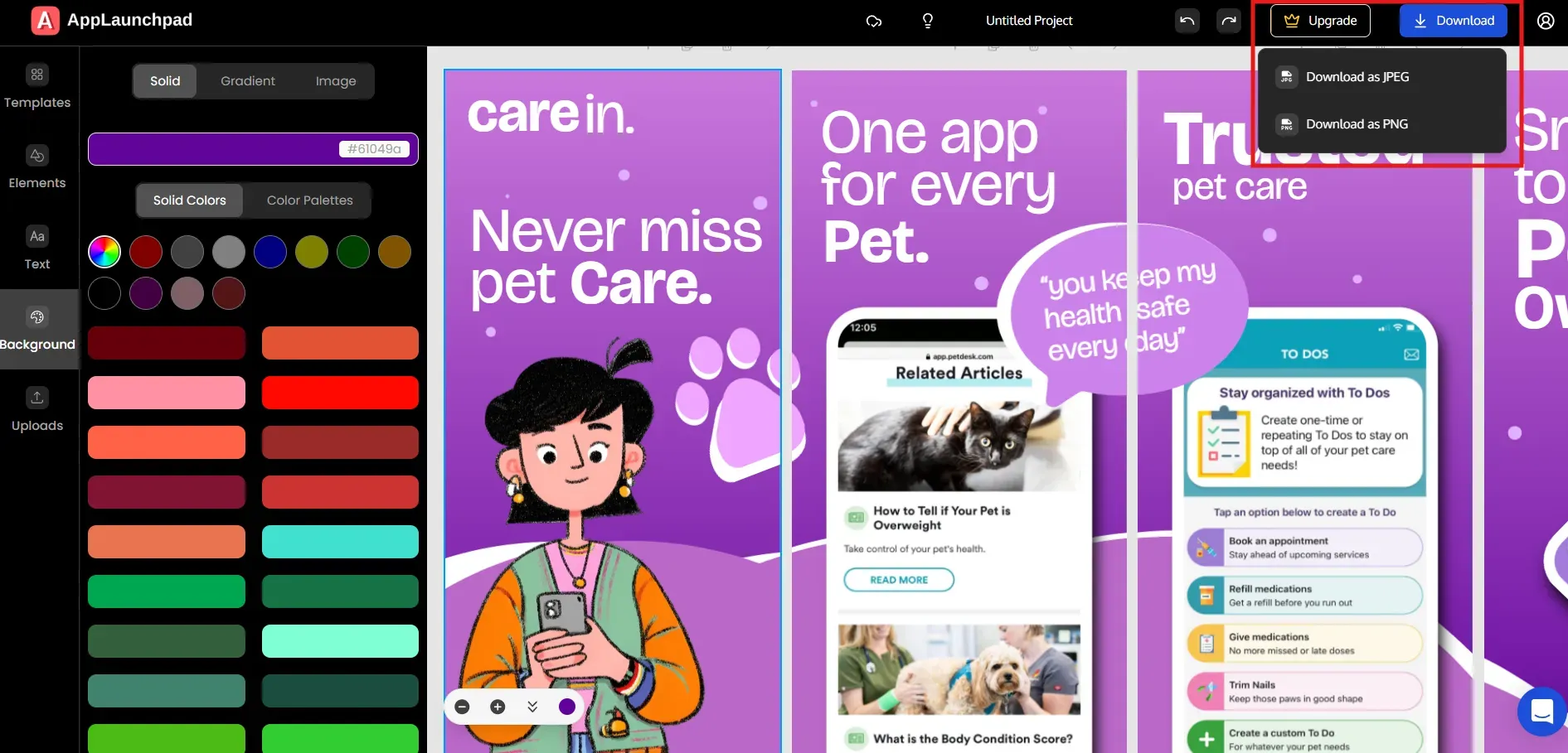 Applaunchpad app store screenshot editing dashboard