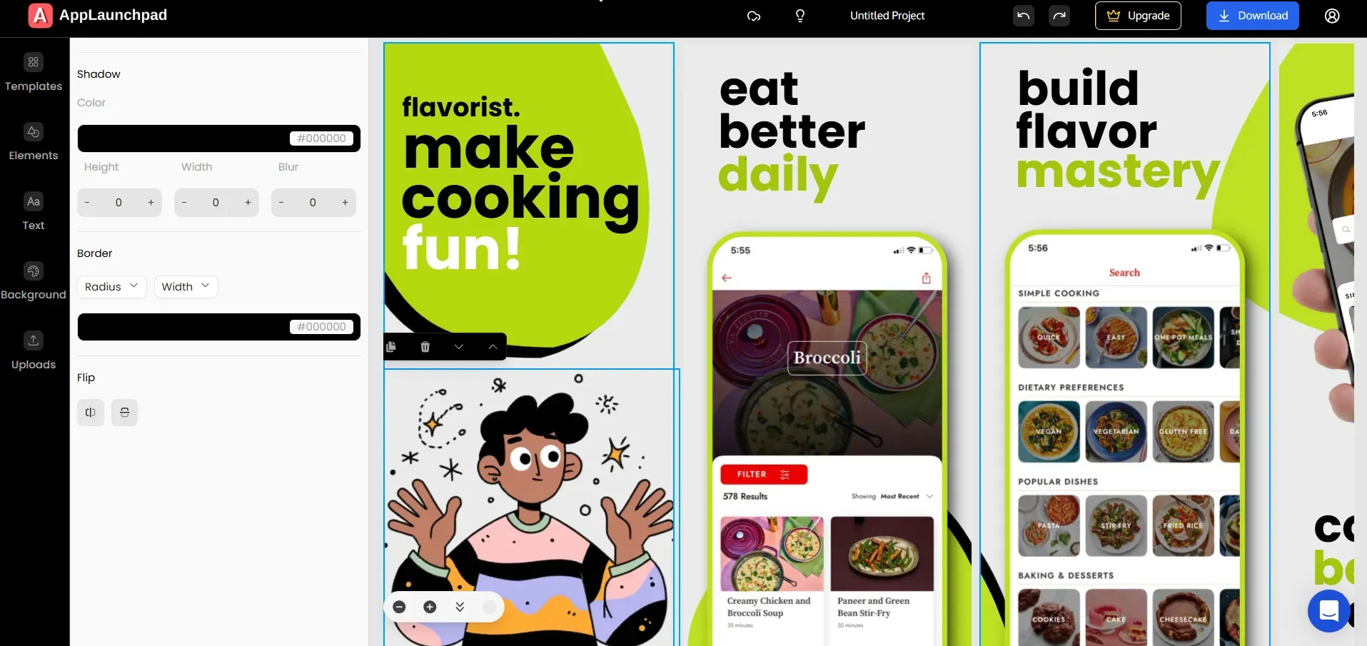 AppLaunchpad elements setting