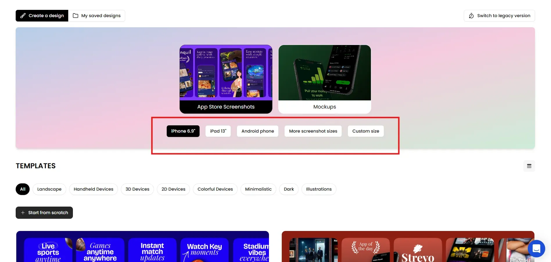 Applaunchpad app screenshot device category