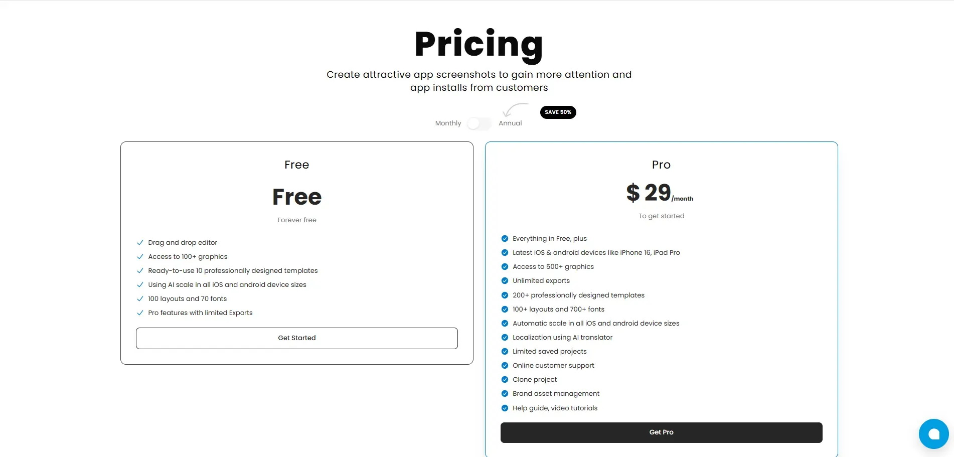 AppLaunchpad pricing page