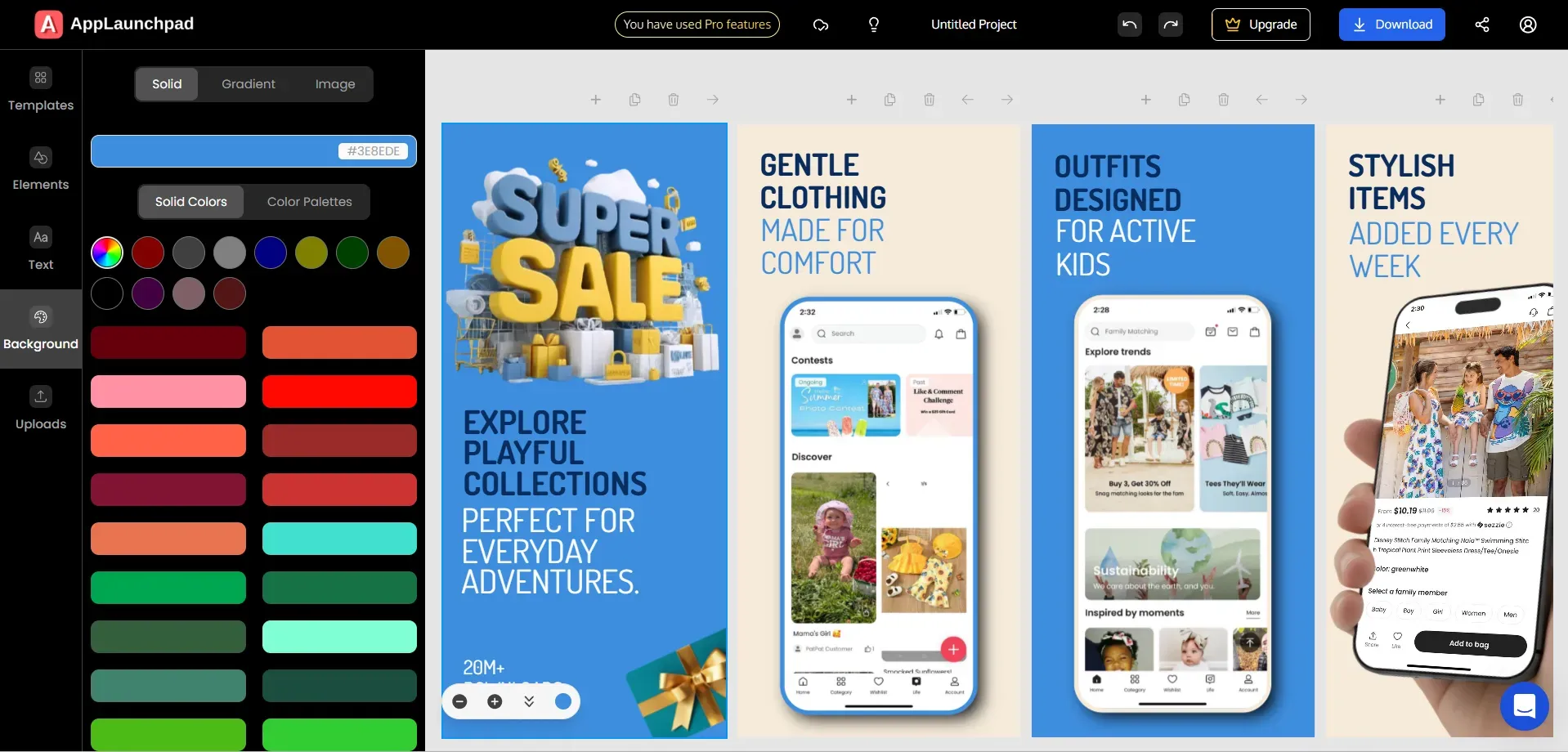 App Store screenshot templates on AppLaunchpad