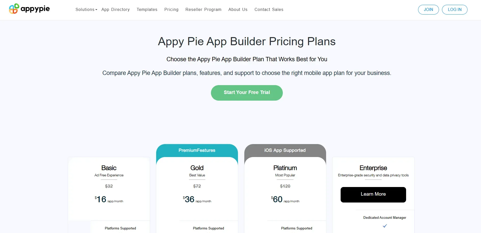 Appypie Pricing Plans