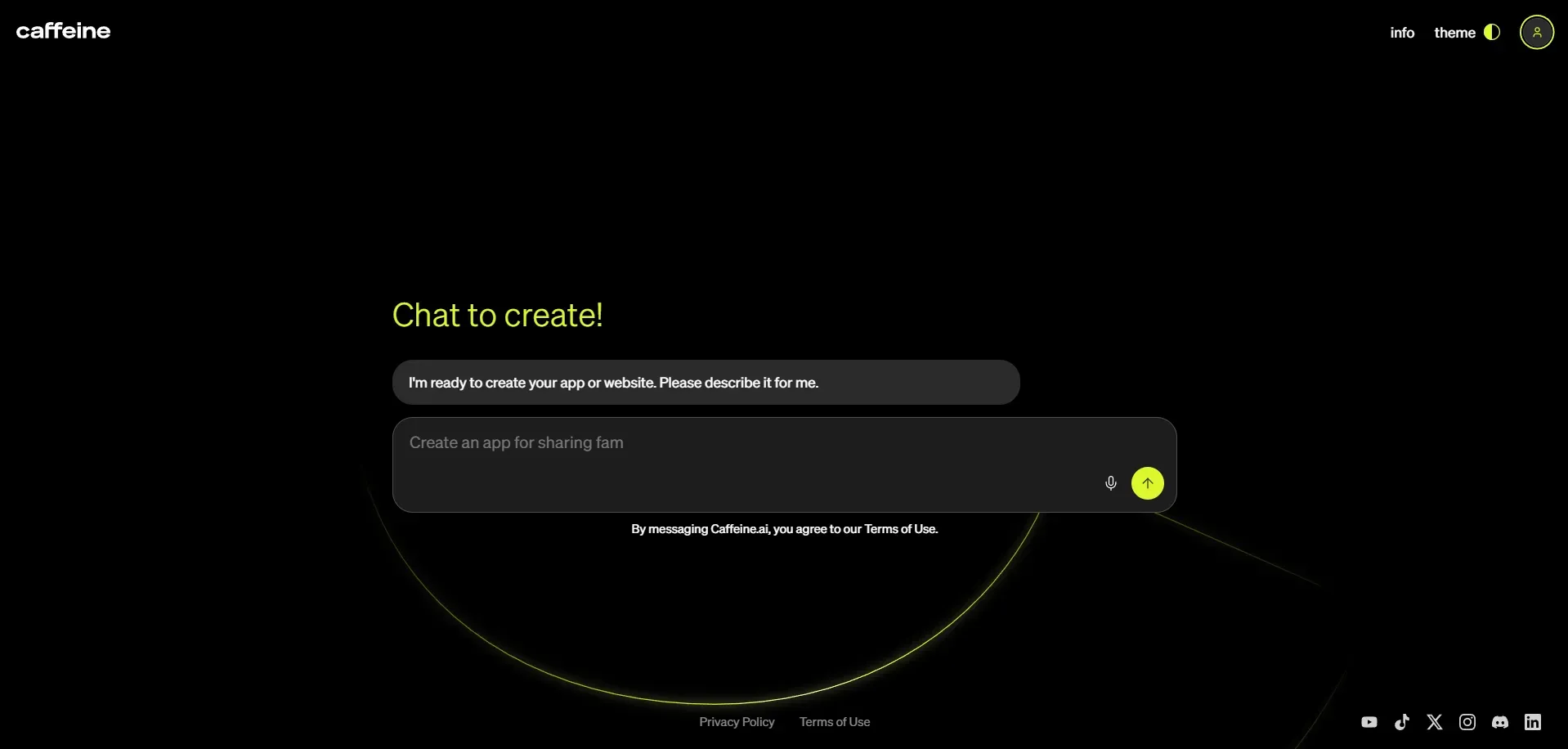 Caffeine AI app builder