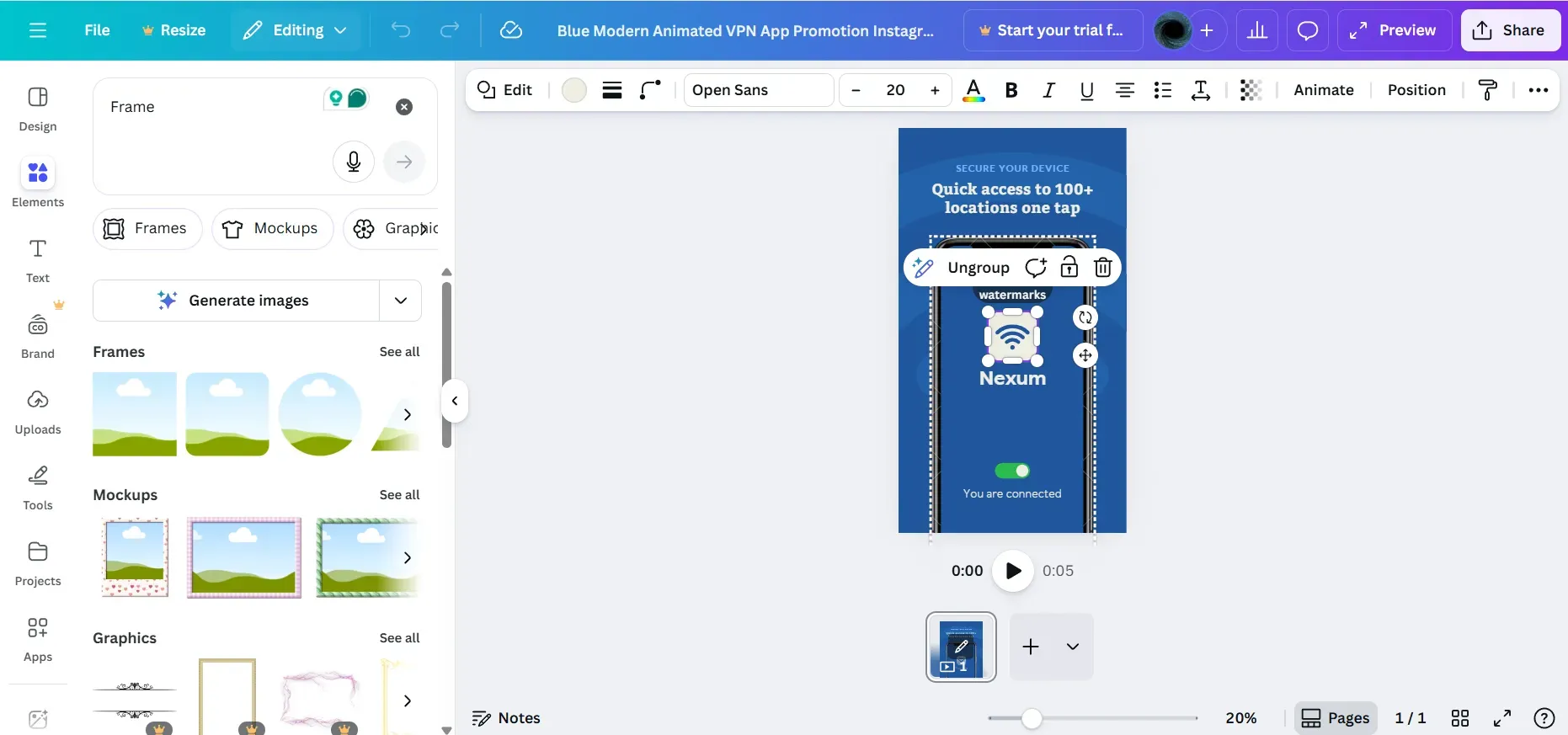 Canva for app mockups