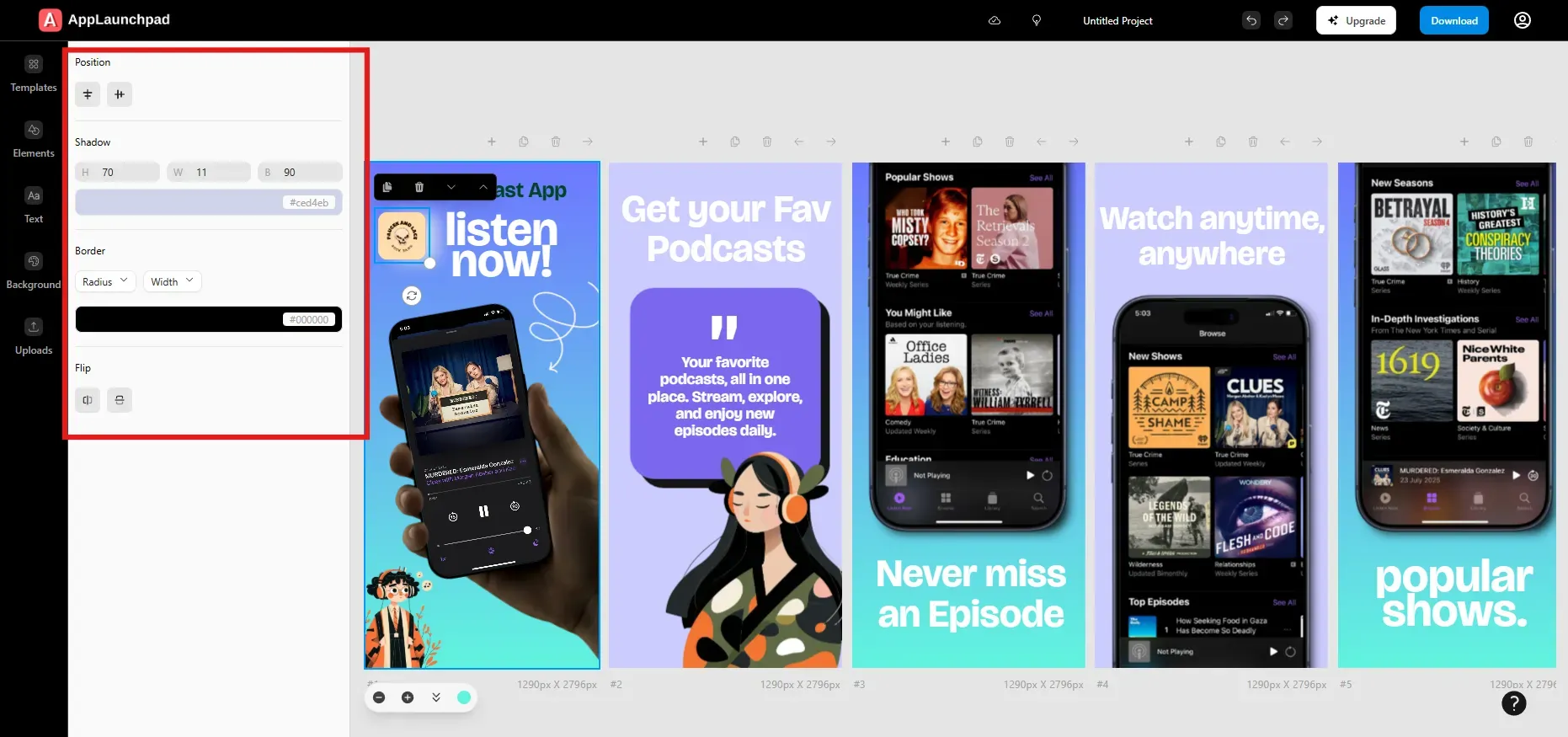 Customize brand logo for app store screenshots