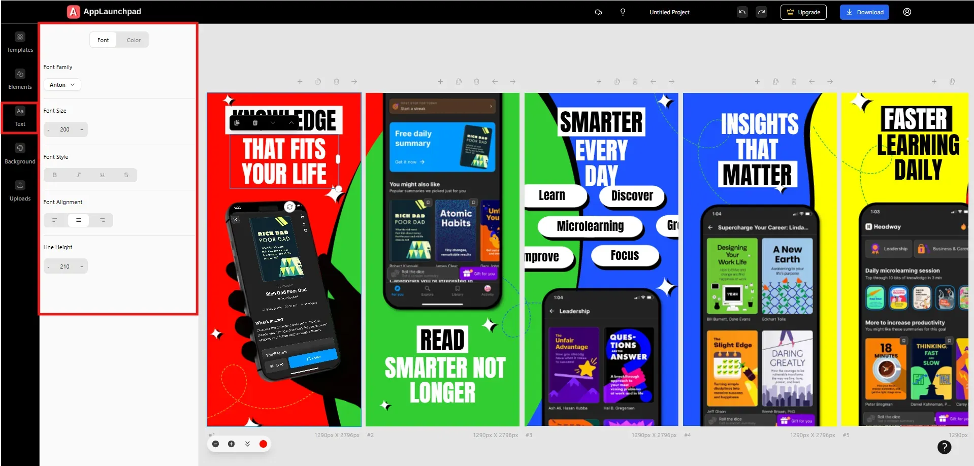 Apply text customization on screenshots