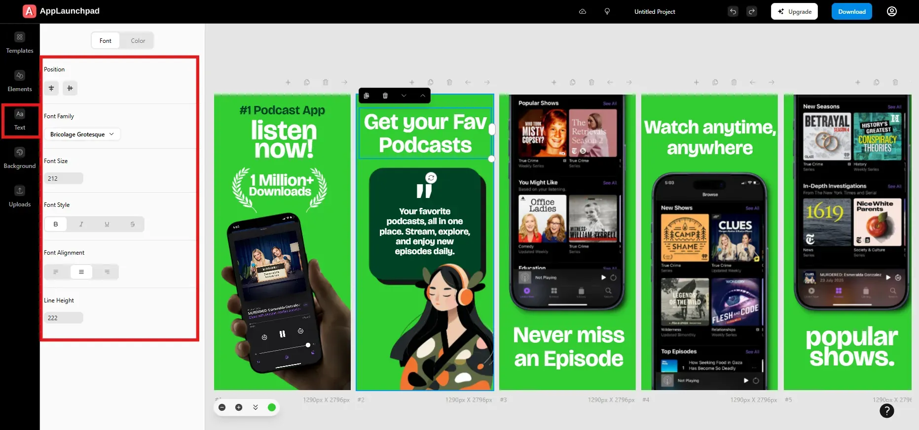 Edit Text Captions On App Store Screenshots In AppLaunchpad