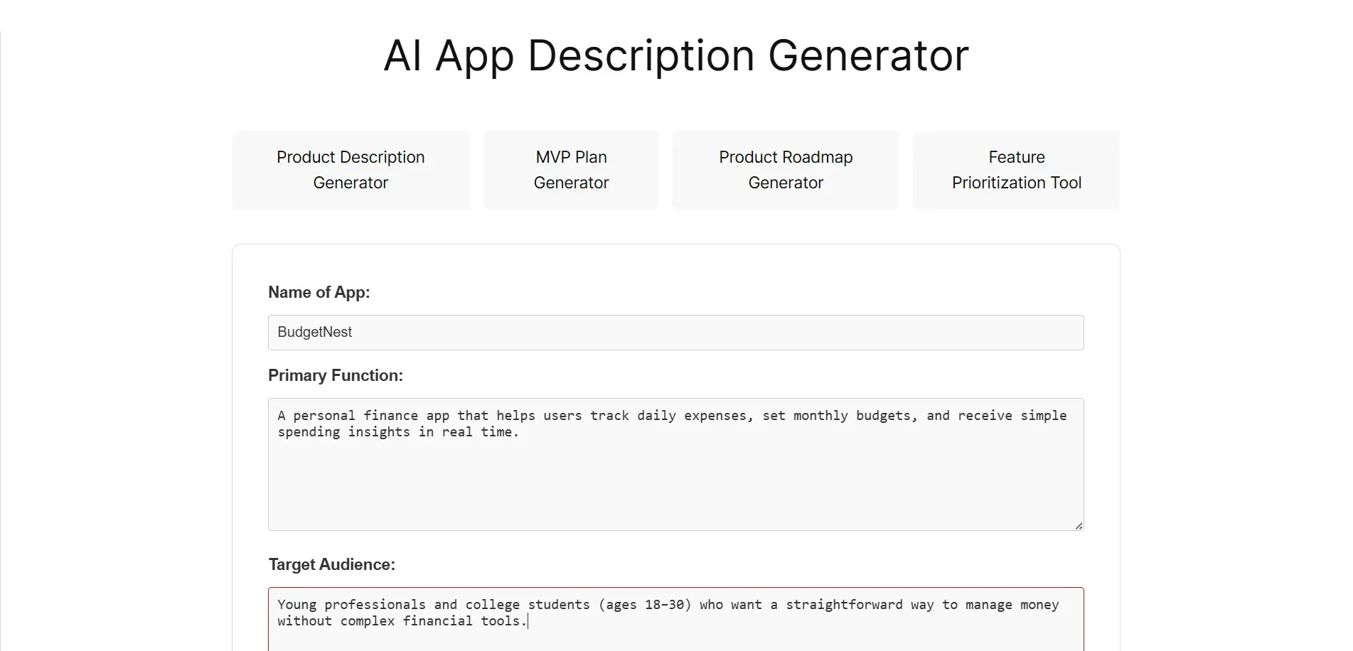  Feedough AI App Description Generator