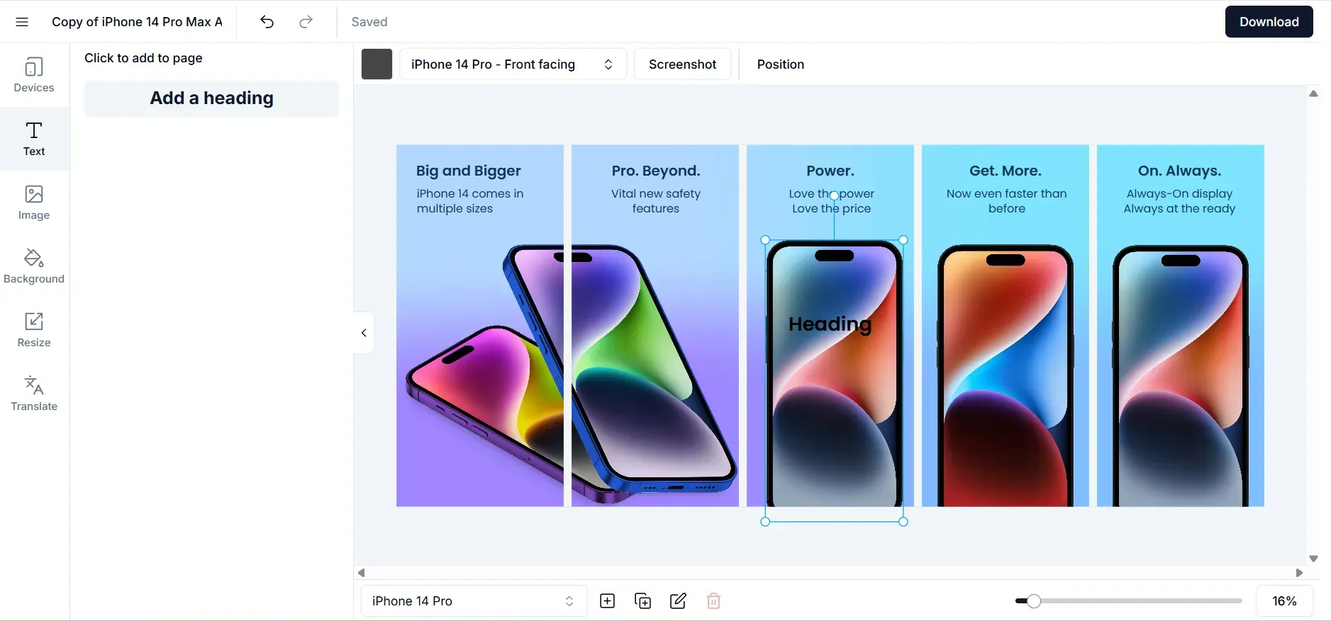 Fewer text controls on screenshots.pro