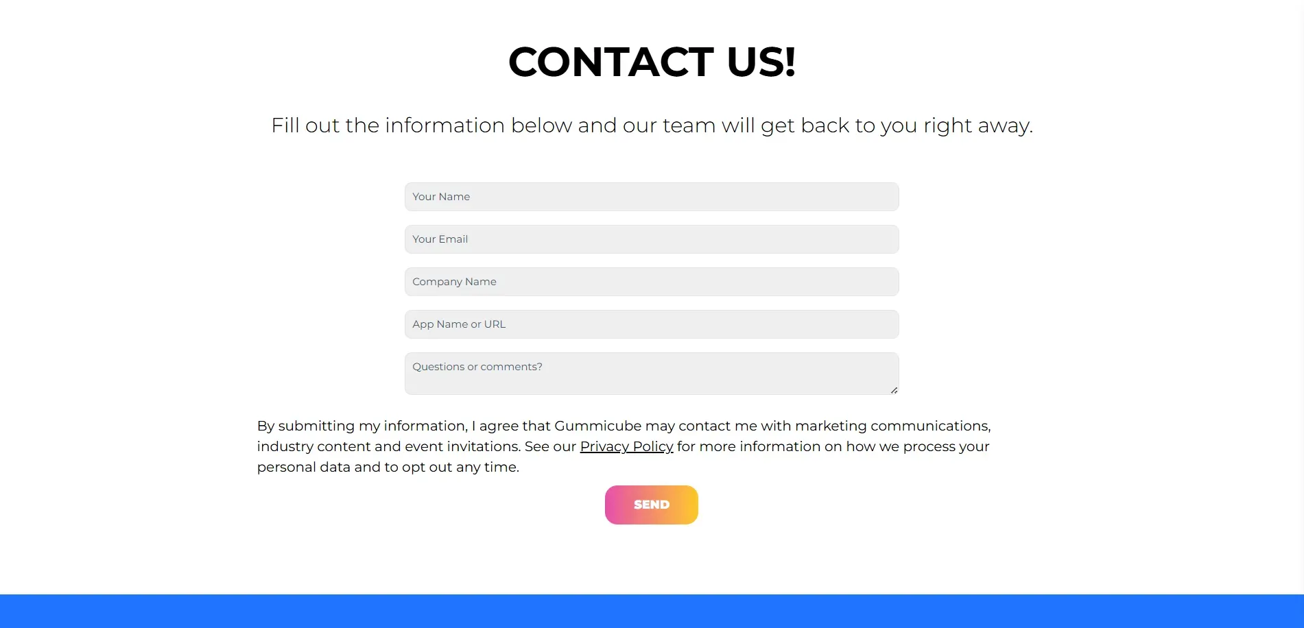 Gummicube pricing page