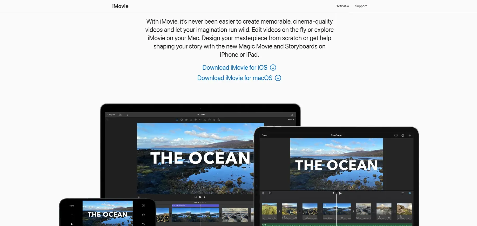 iMovie tool for app preview video
