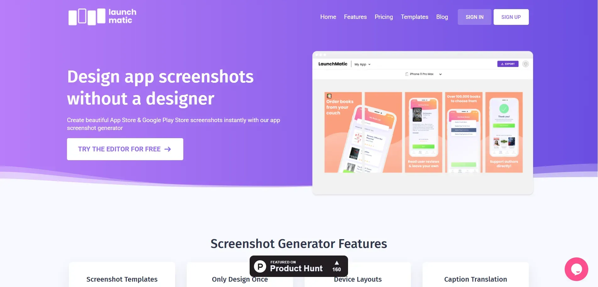 Launchmatic landing page