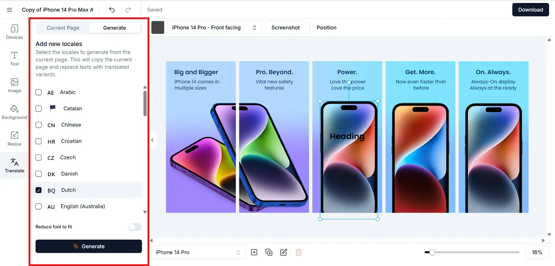 Localization on screenshots.pro