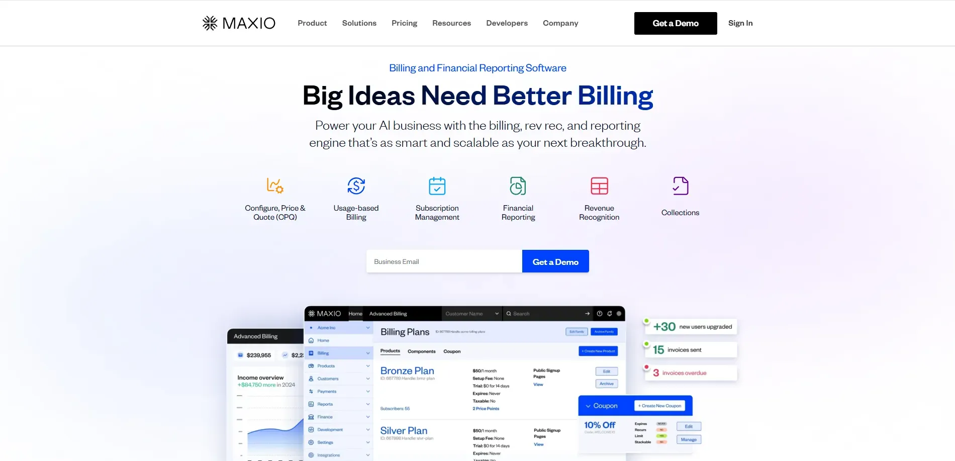 Maxio in-app payments tool