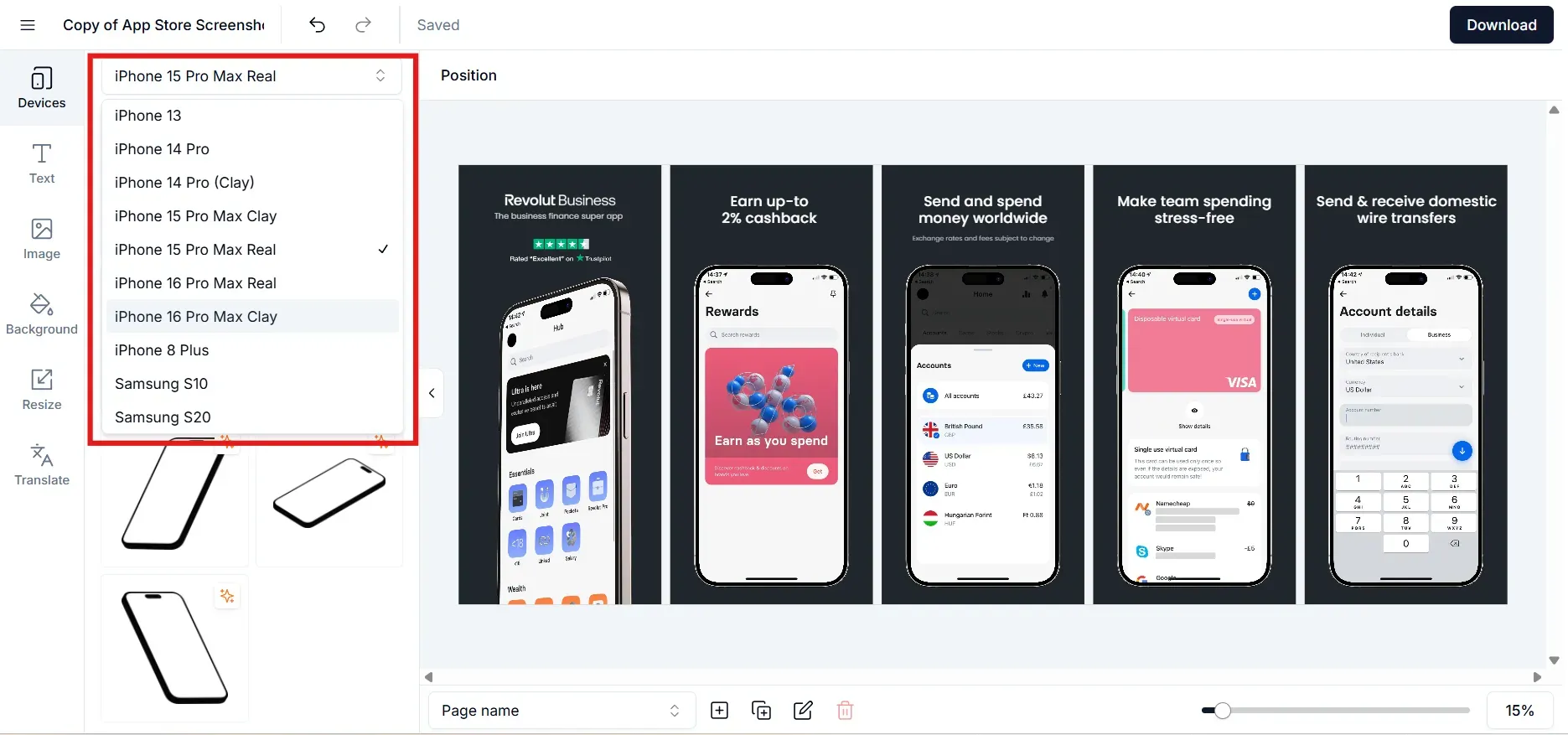 Outdated iPhone devices on screenshots.pro