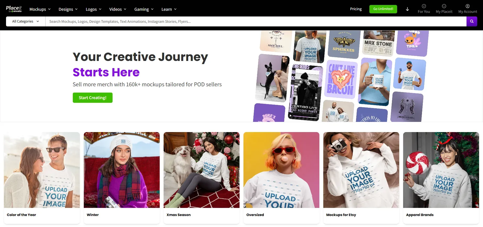 Placeit landing page