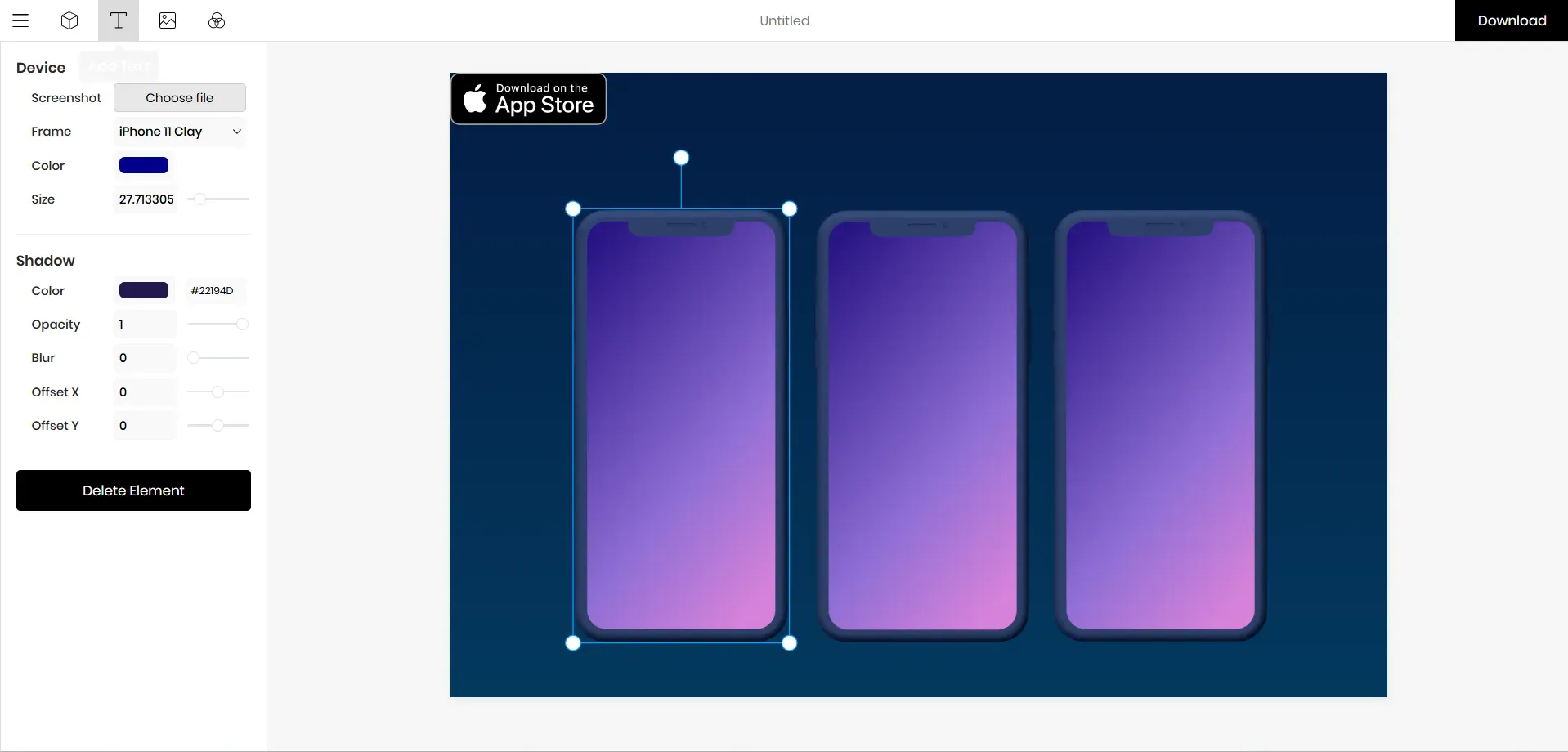 iPhone mockups in Previewed