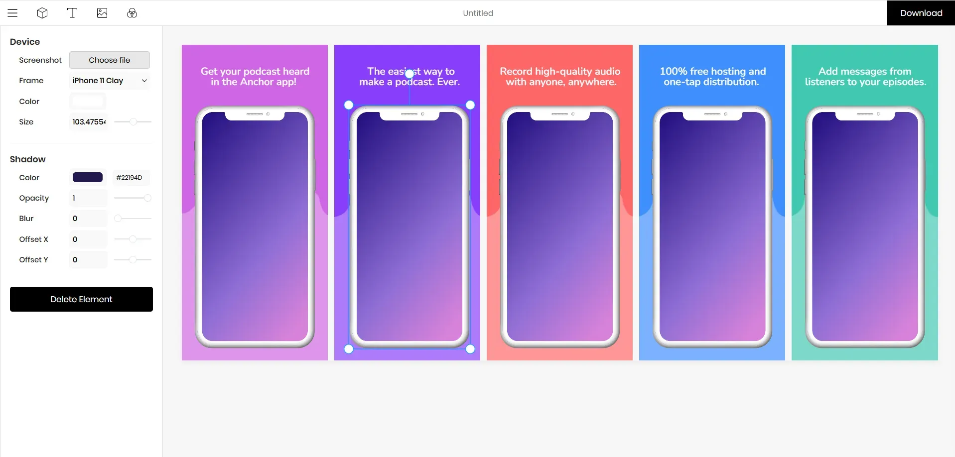 Previewed screenshot editor