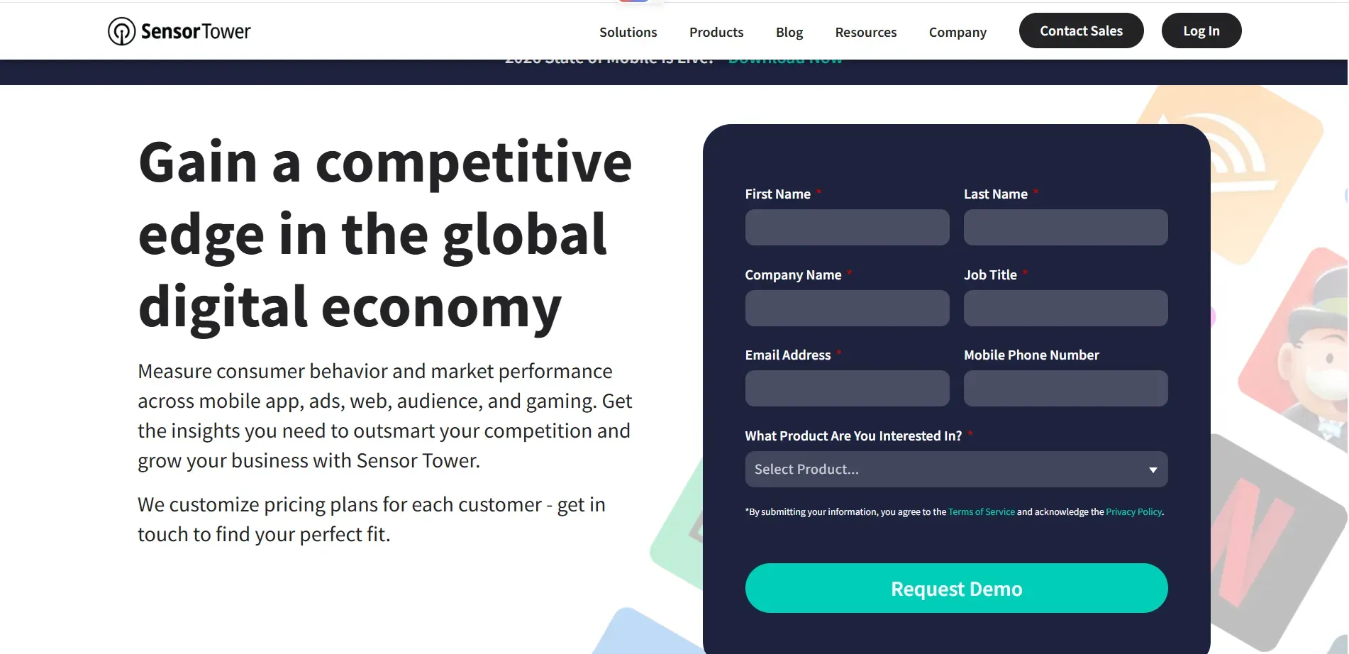 Sensor Tower’s pricing page