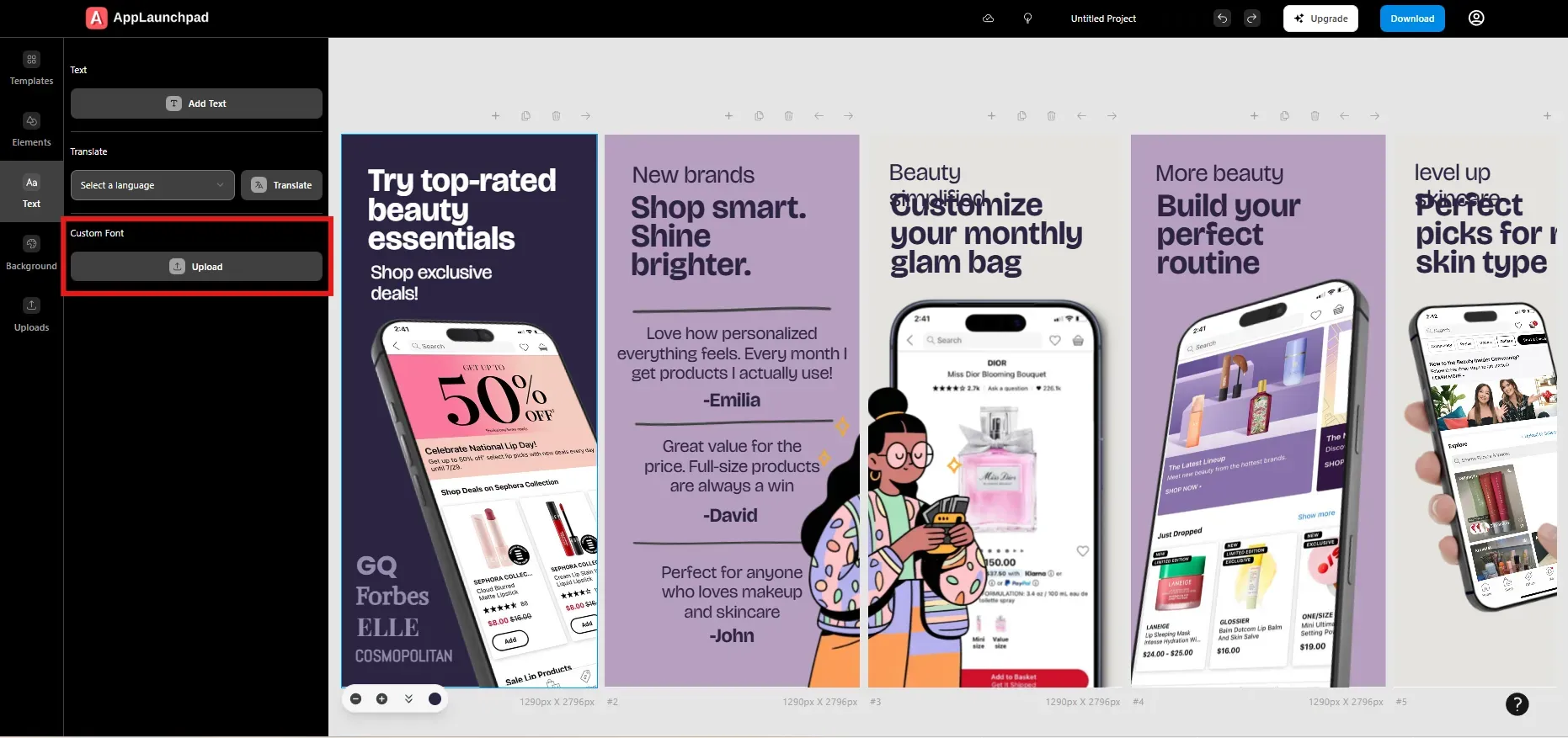Upload custom font on AppLaunchpad
