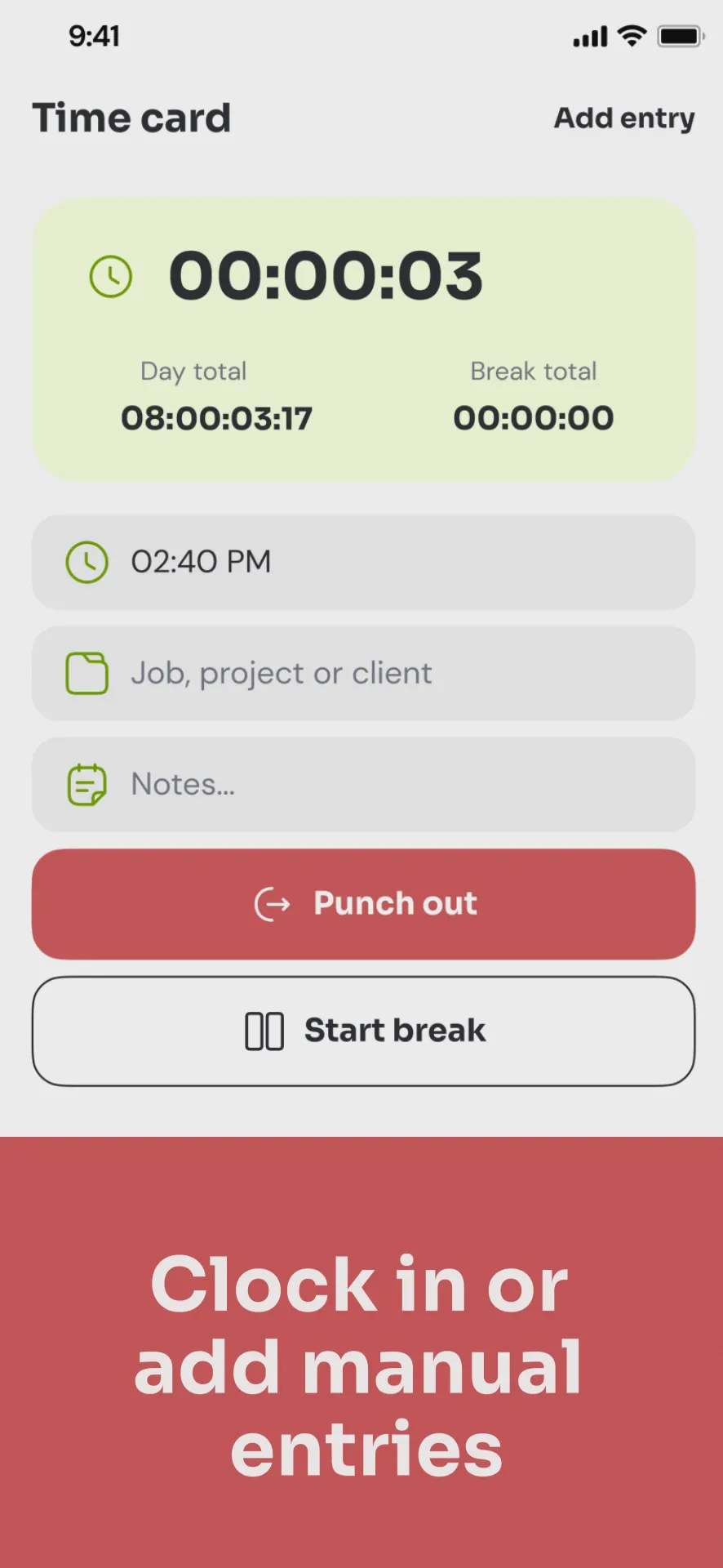 Time Squared - Hours Tracker iphone screenshot 1