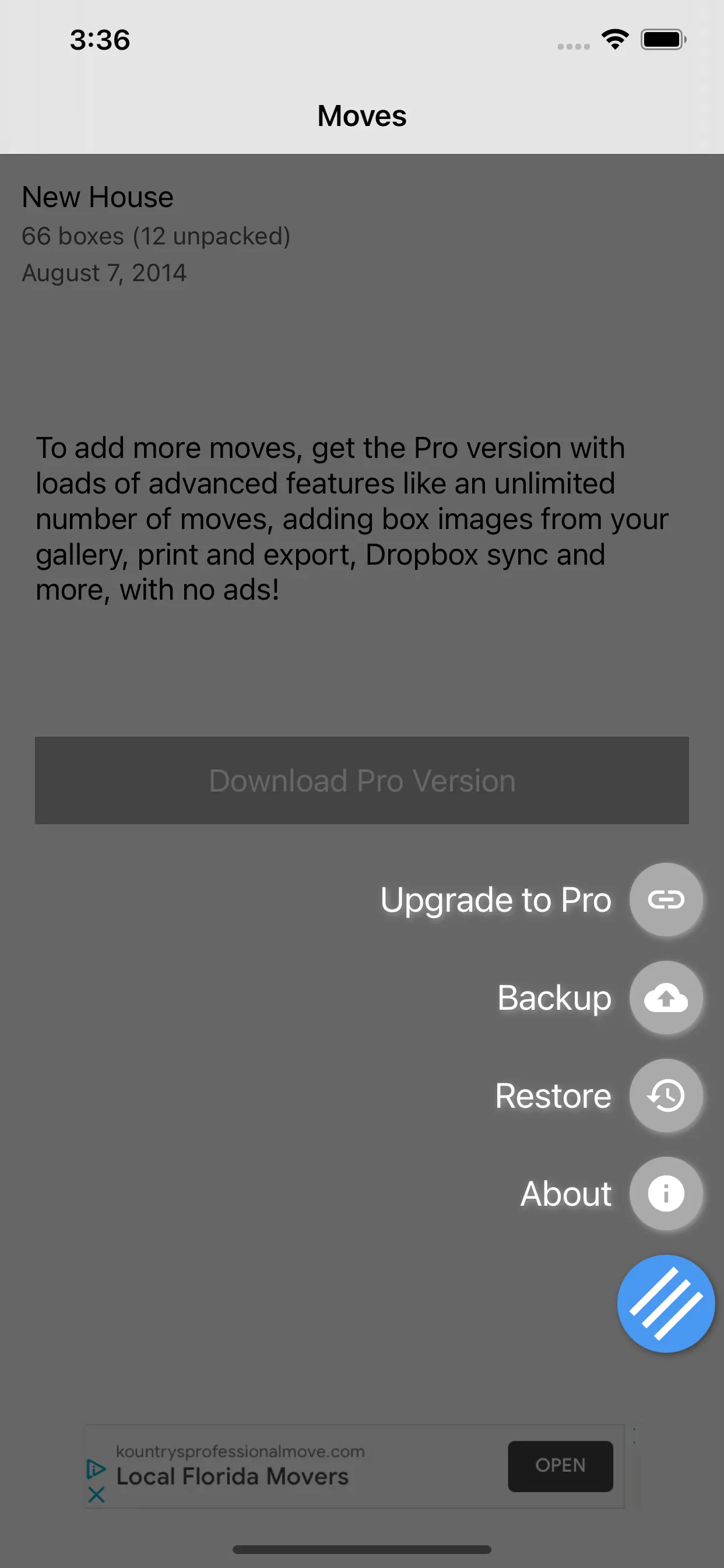 Moving Organizer Lite iphone screenshot 1