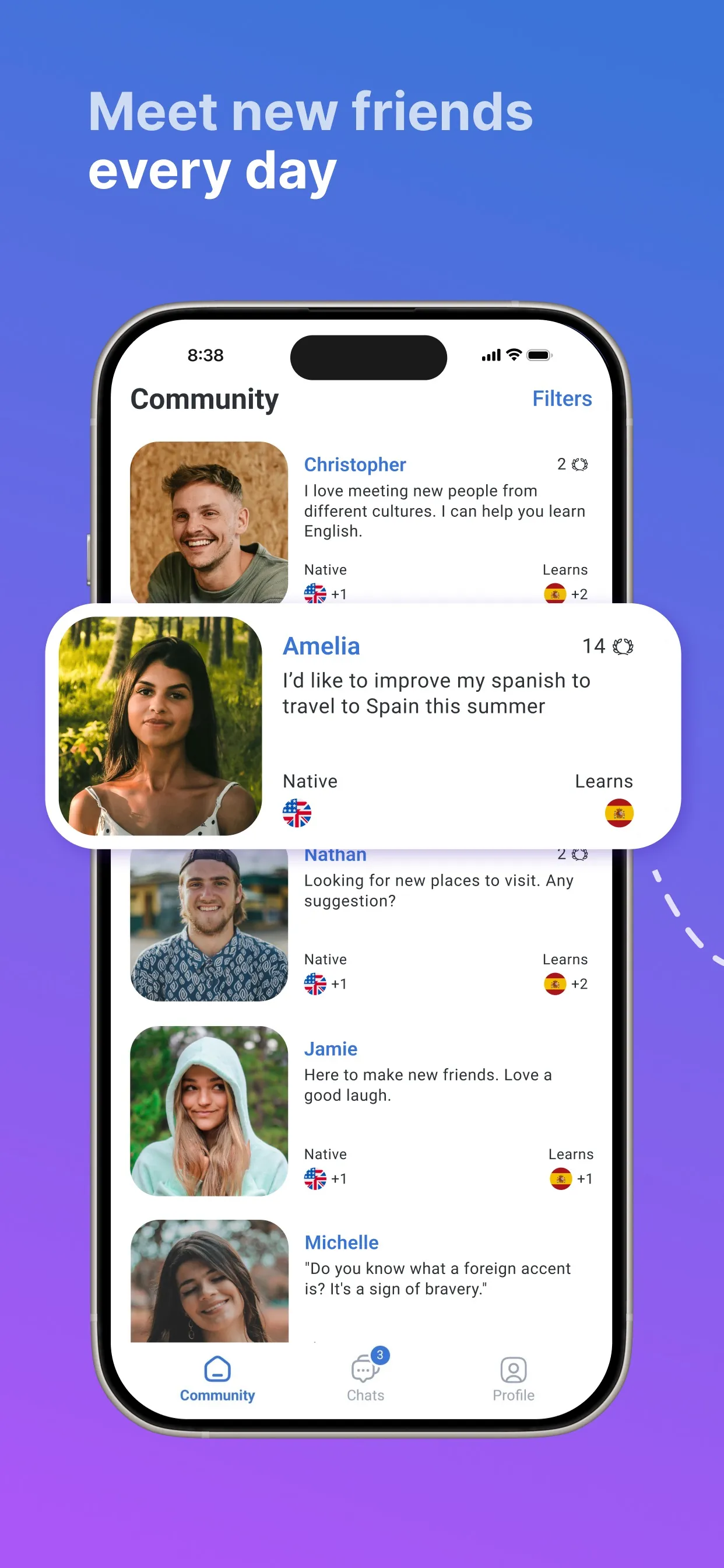 Speaky - Language Exchange iphone screenshot 1