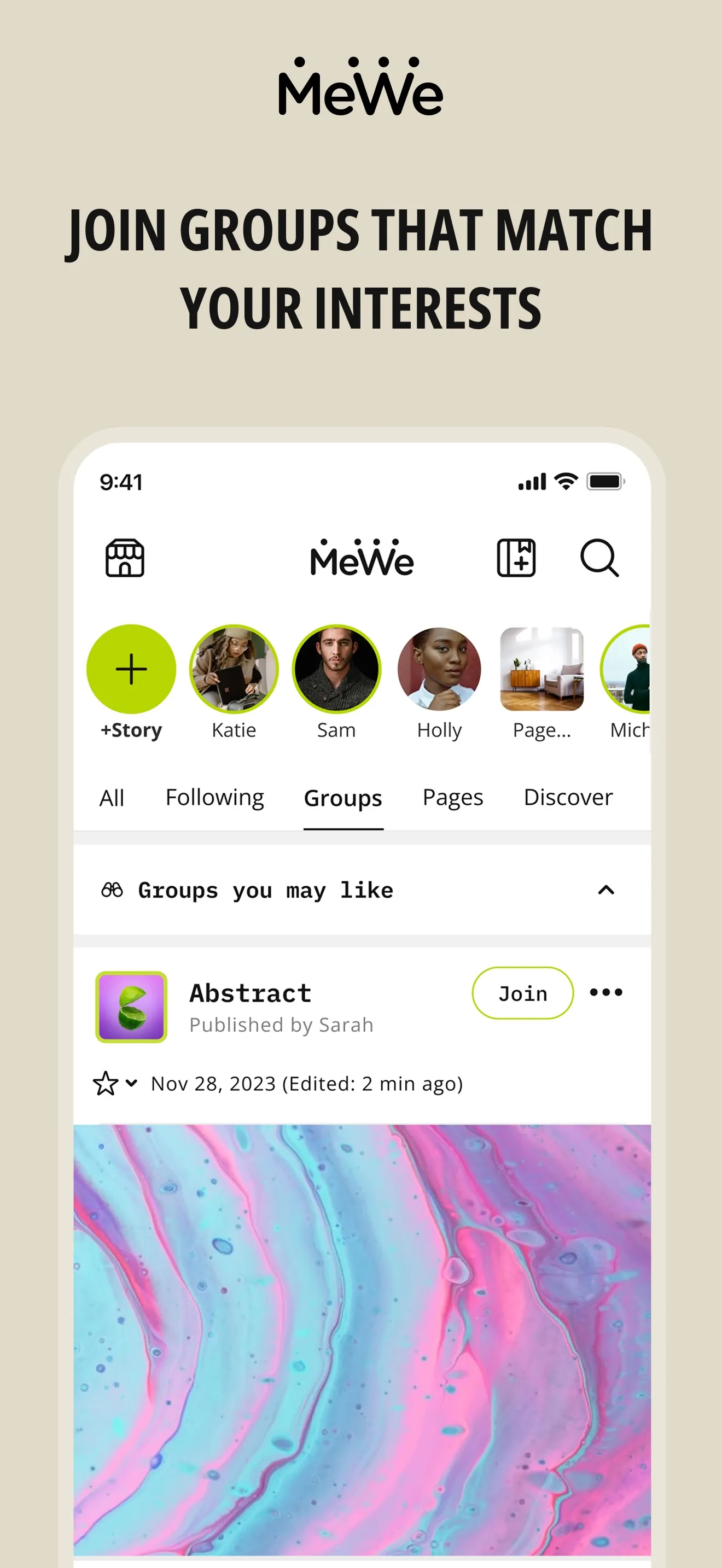 MeWe: The Safe Network iphone screenshot 1