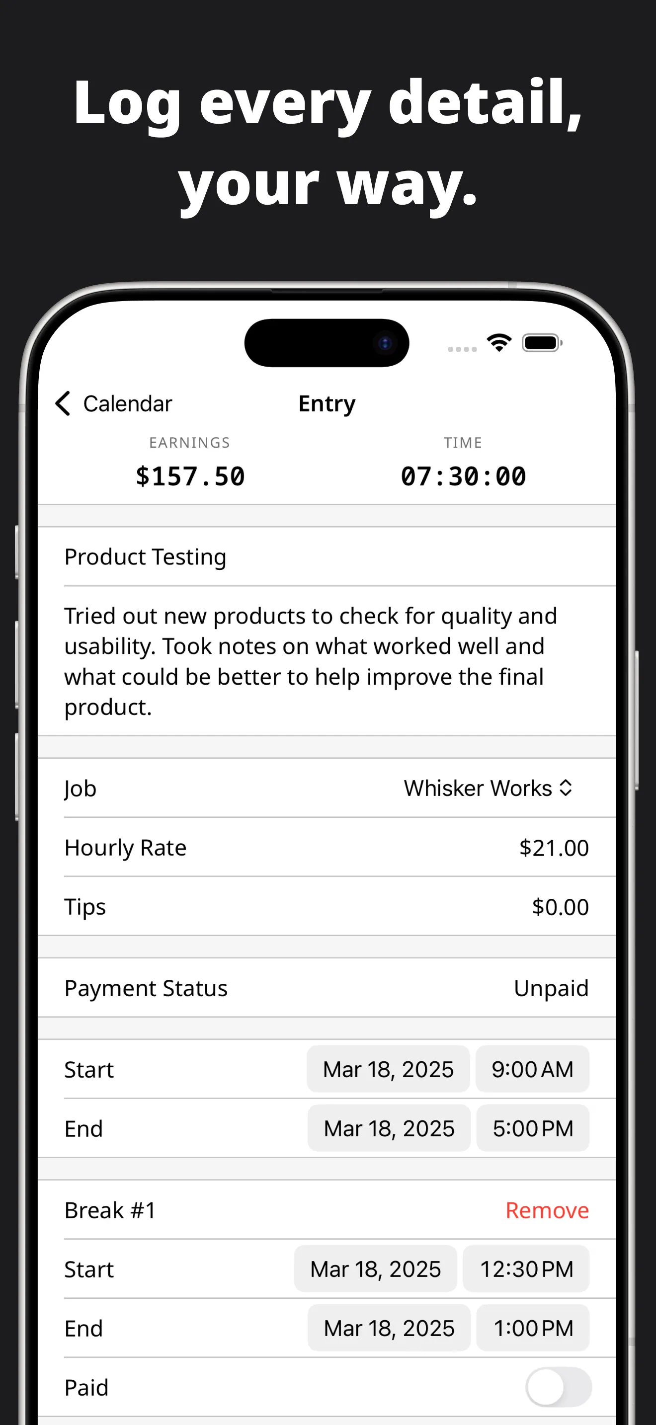 Clock In: Work Hours Tracker iphone screenshot 3