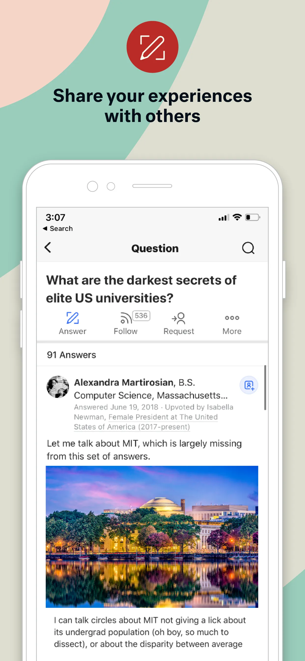 Quora iphone screenshot 3