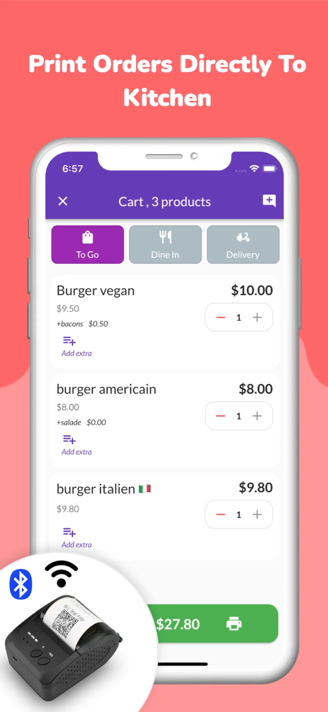 Take orders POS Print System iphone screenshot 2