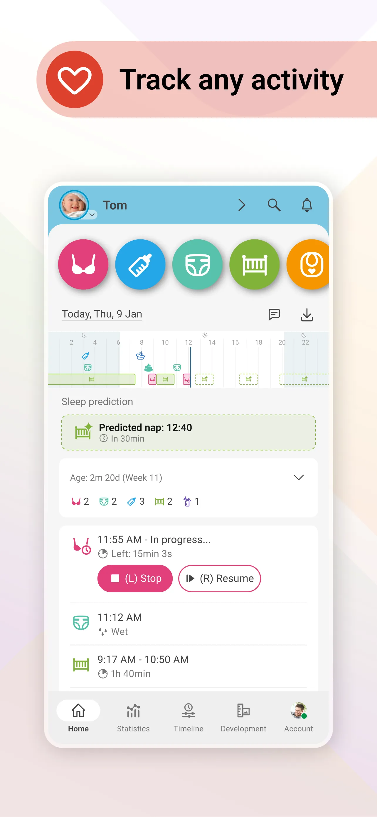Baby Daybook - Newborn Tracker iphone screenshot 2