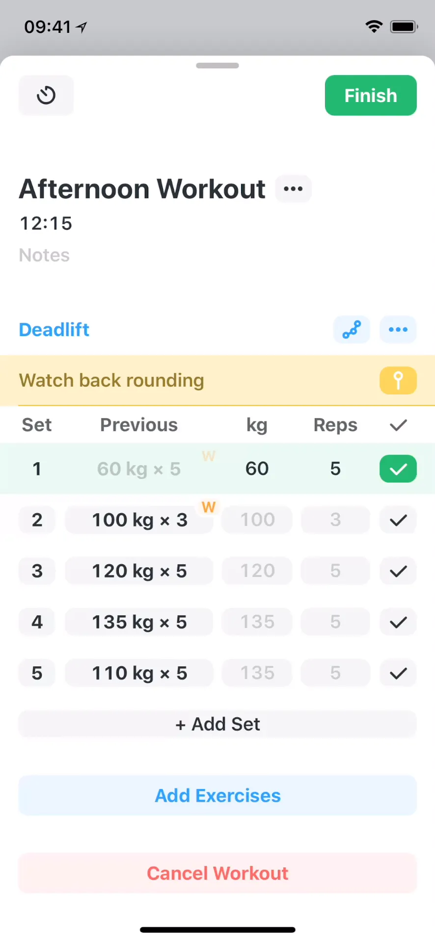 Strong Workout Tracker Gym Log iphone screenshot 1