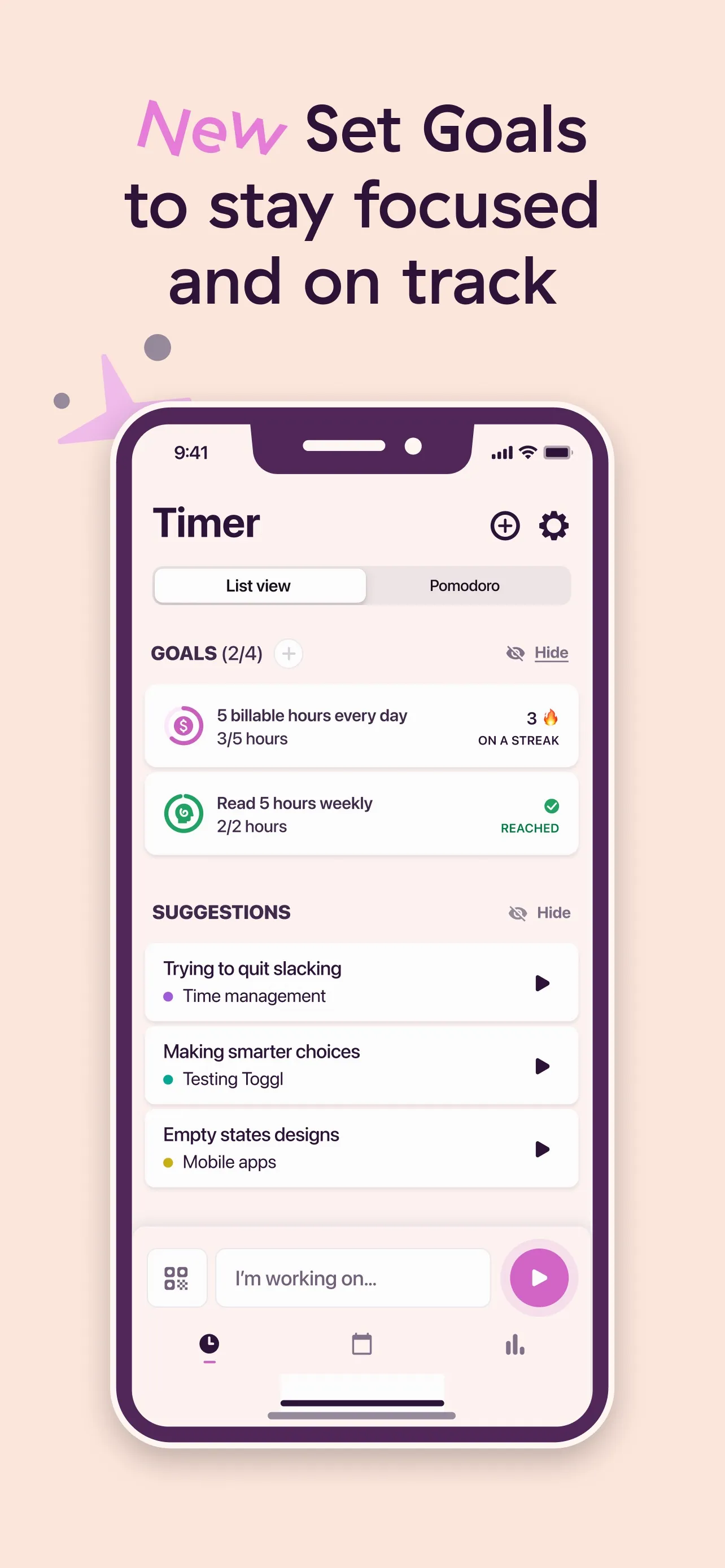 Toggl Track: Hours & Time Log iphone screenshot 3