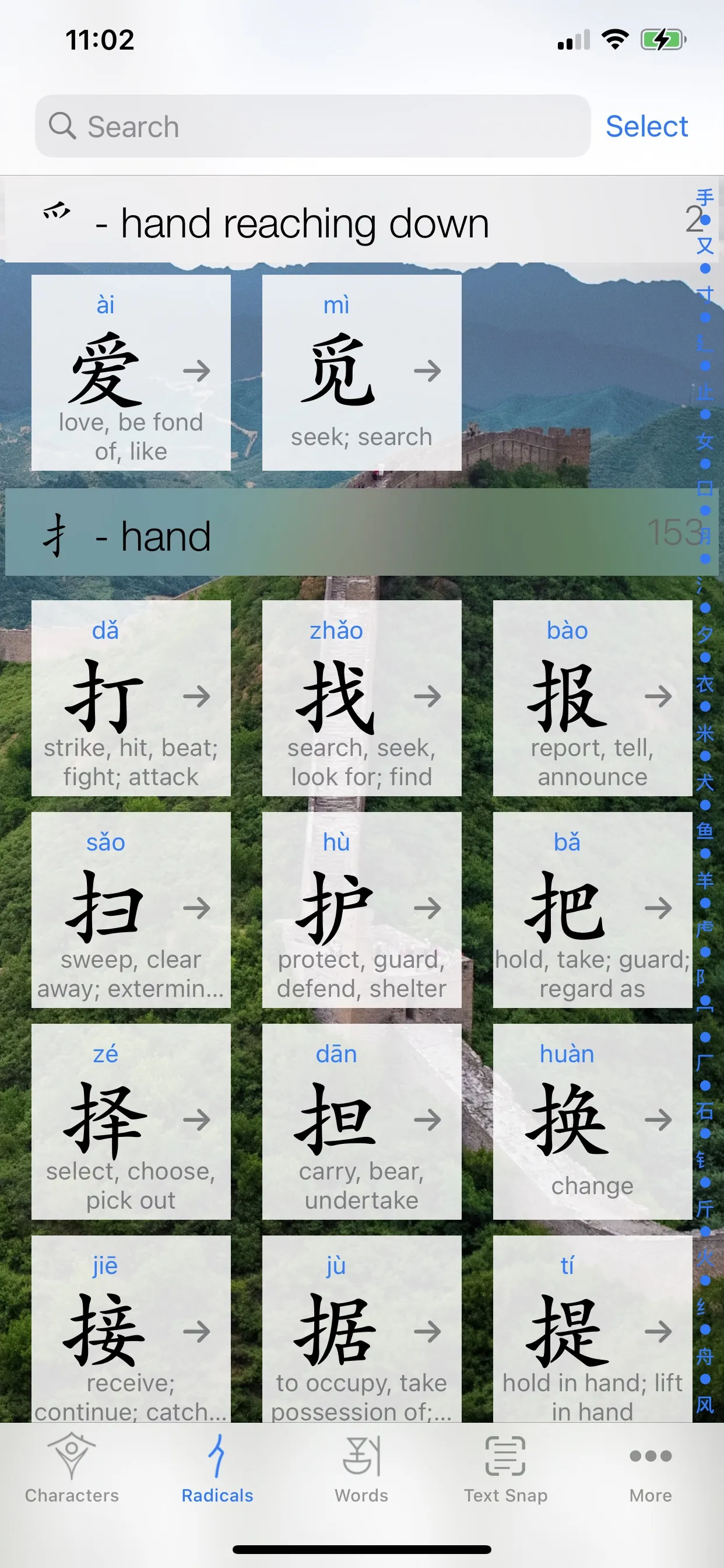 Chinese Characters 汉字 iphone screenshot 2