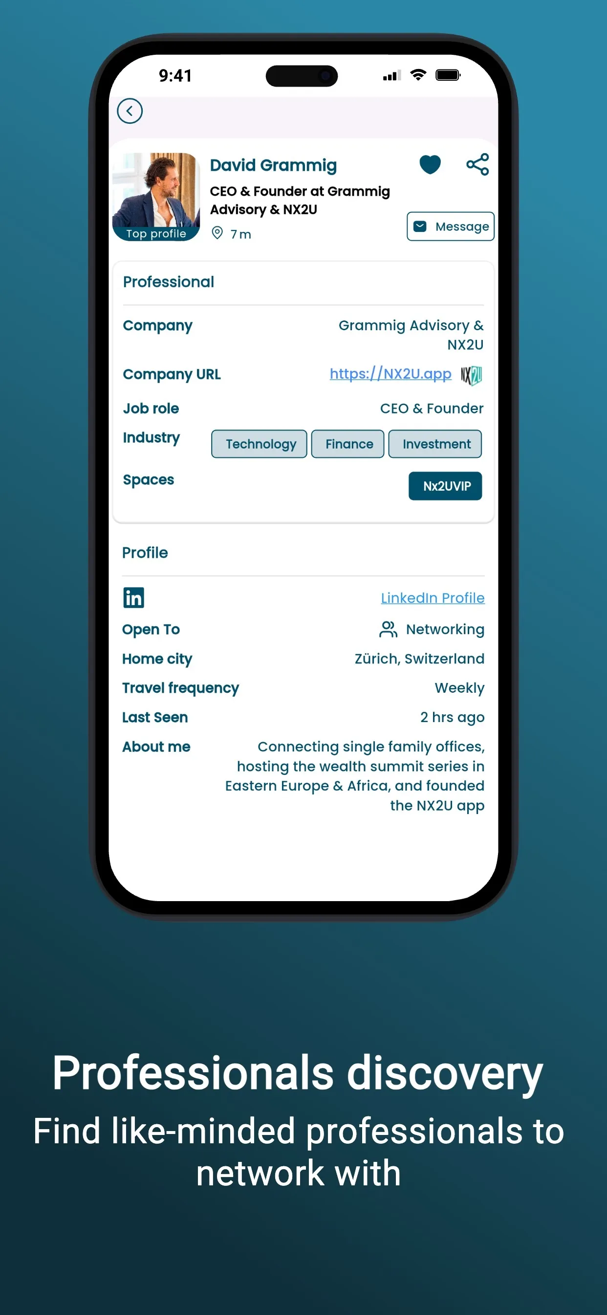 NX2U - Professional Networking iphone screenshot 1