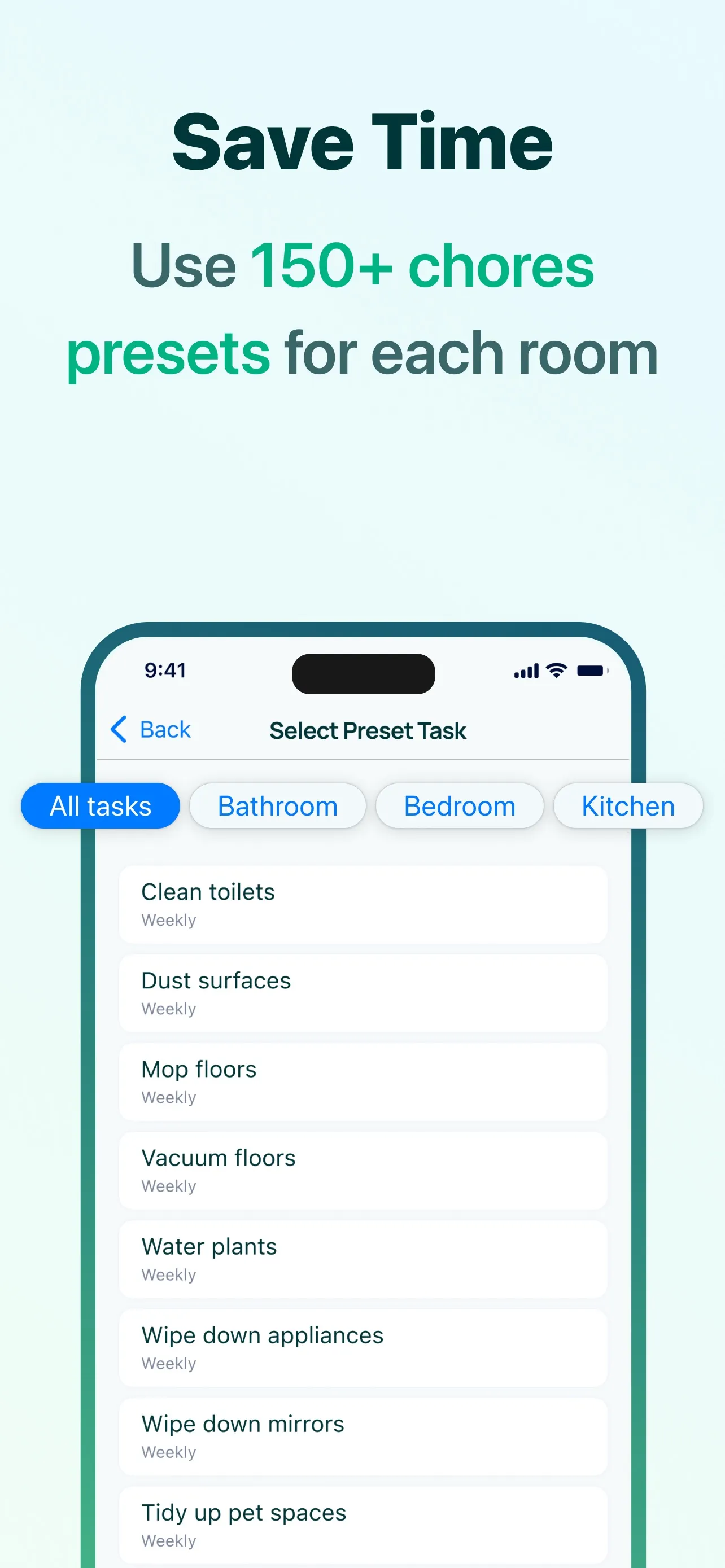 House Chores Cleaning Schedule iphone screenshot 2