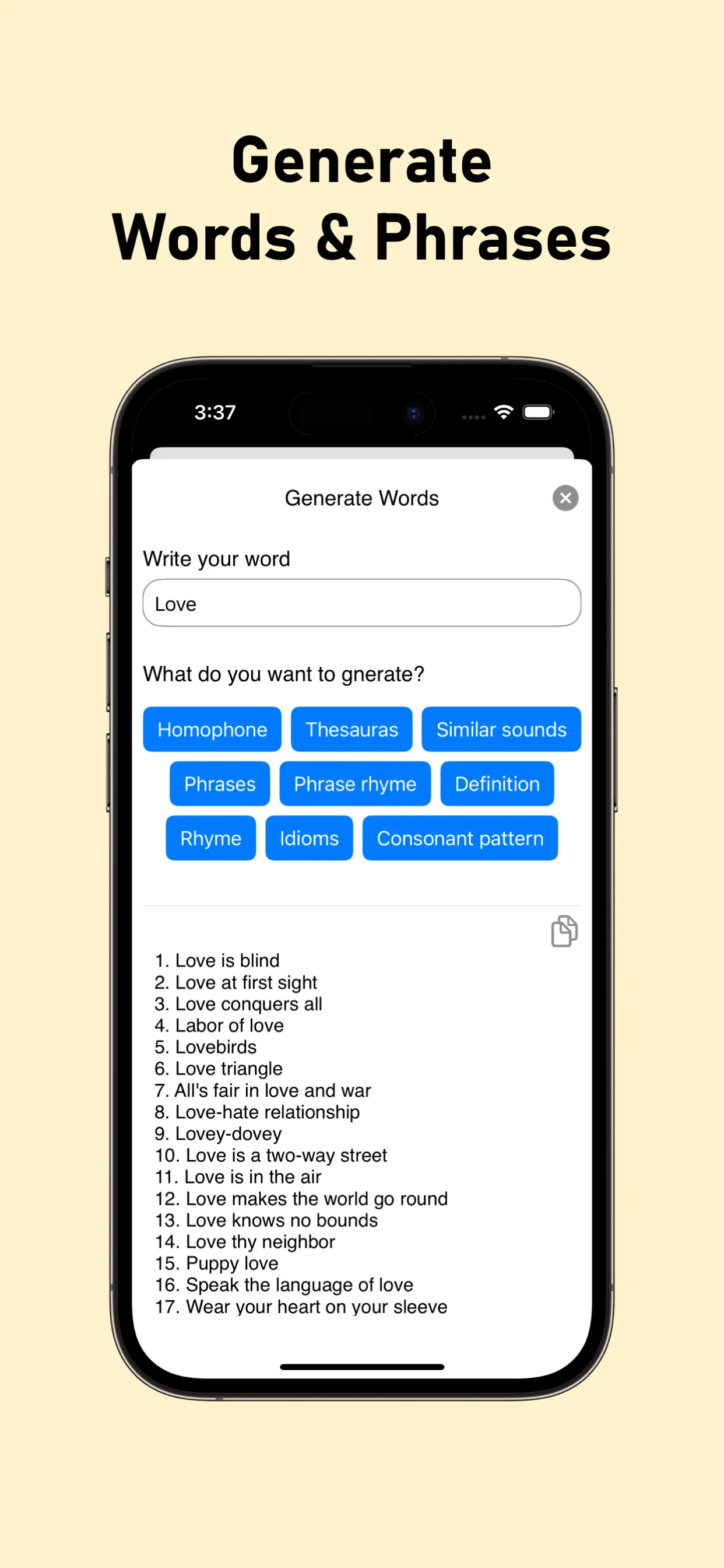 AI Lyric Generator Song Writer iphone screenshot 3