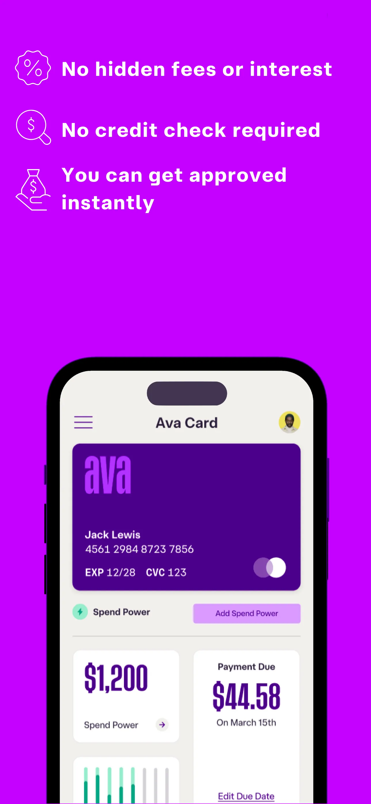 Ava: Build Credit History Fast iphone screenshot 2