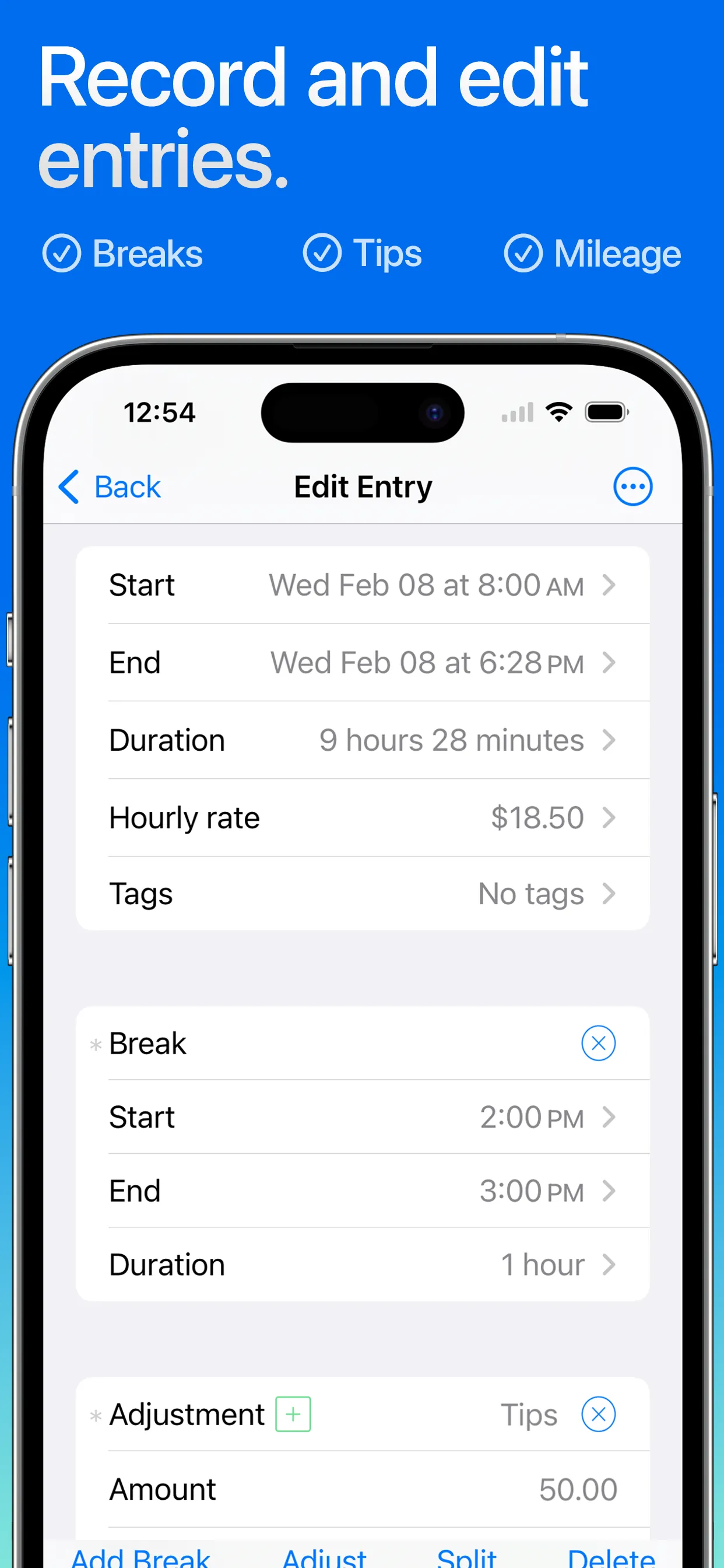 Hours Tracker: Time Tracking iphone screenshot 4