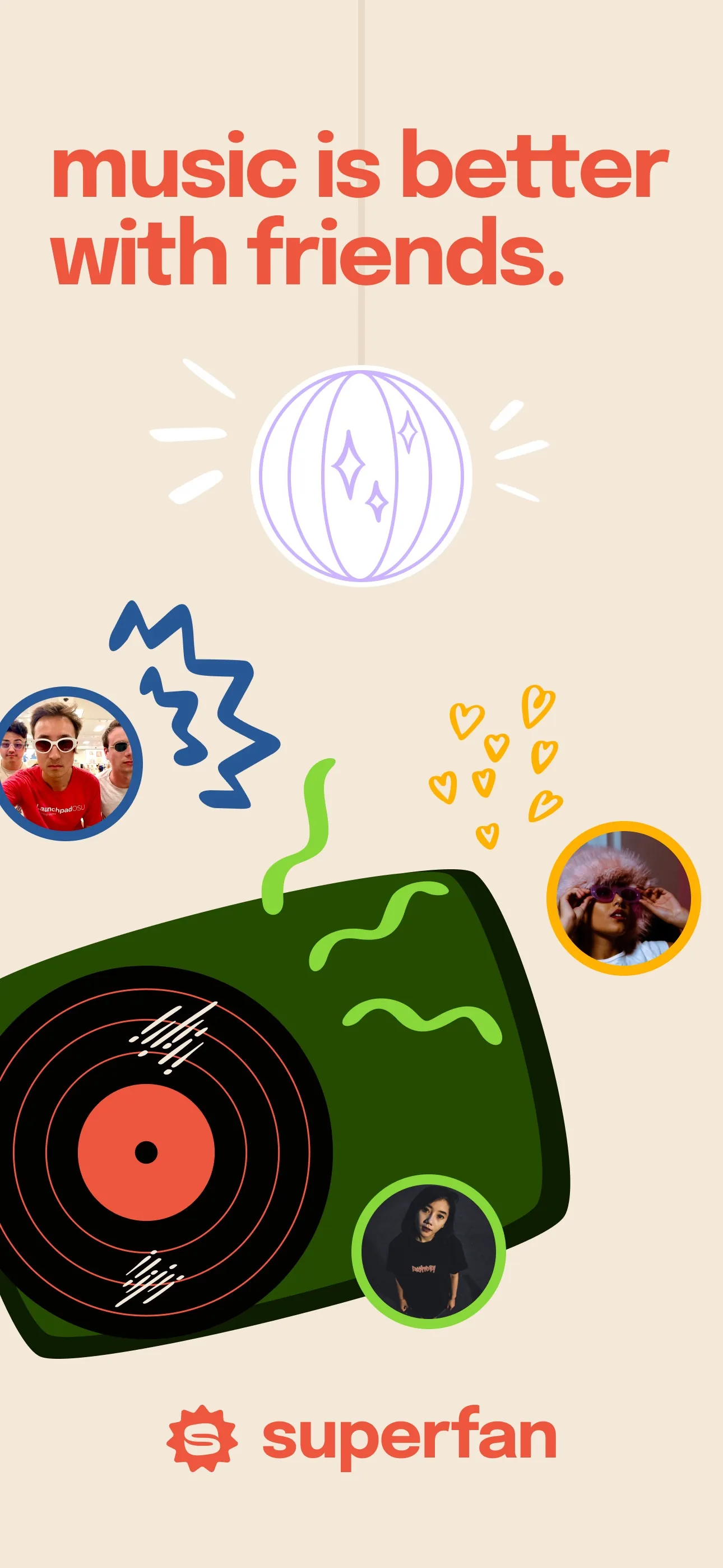 Superfan, the social music app iphone screenshot 1