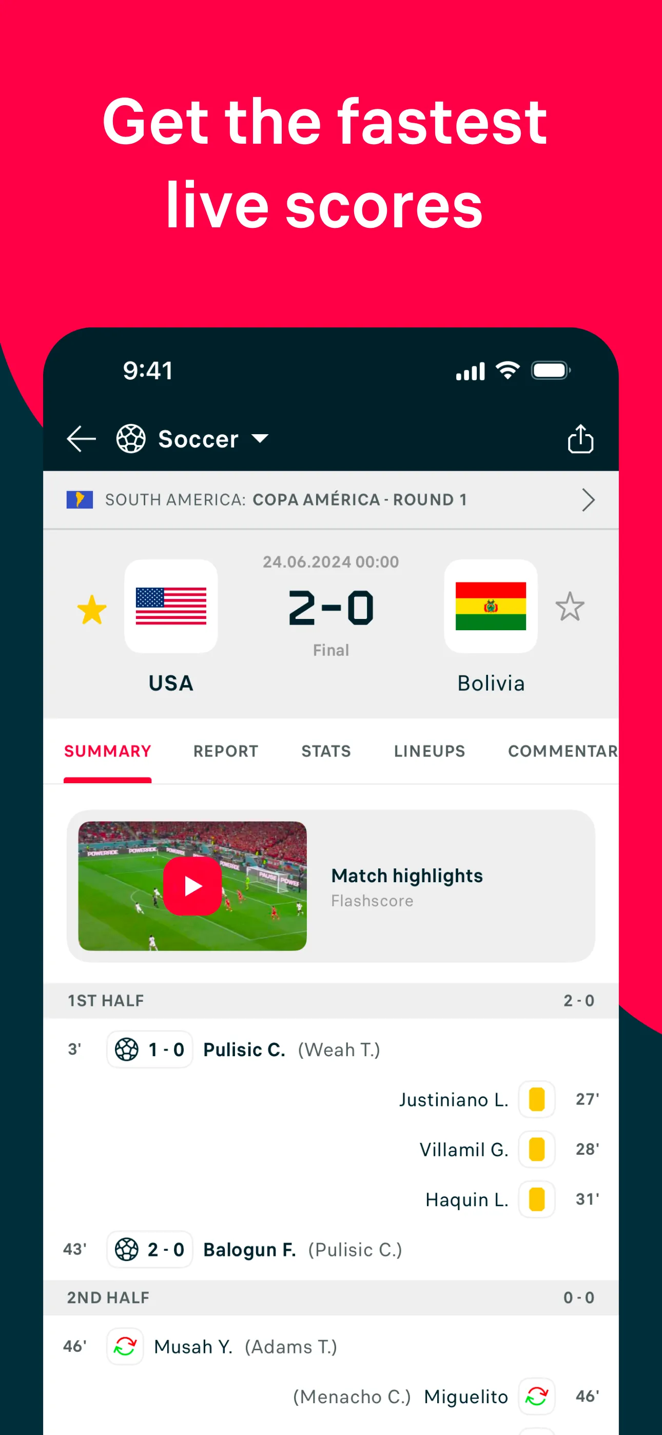 Flashscore: Live Scores & News iphone screenshot 1